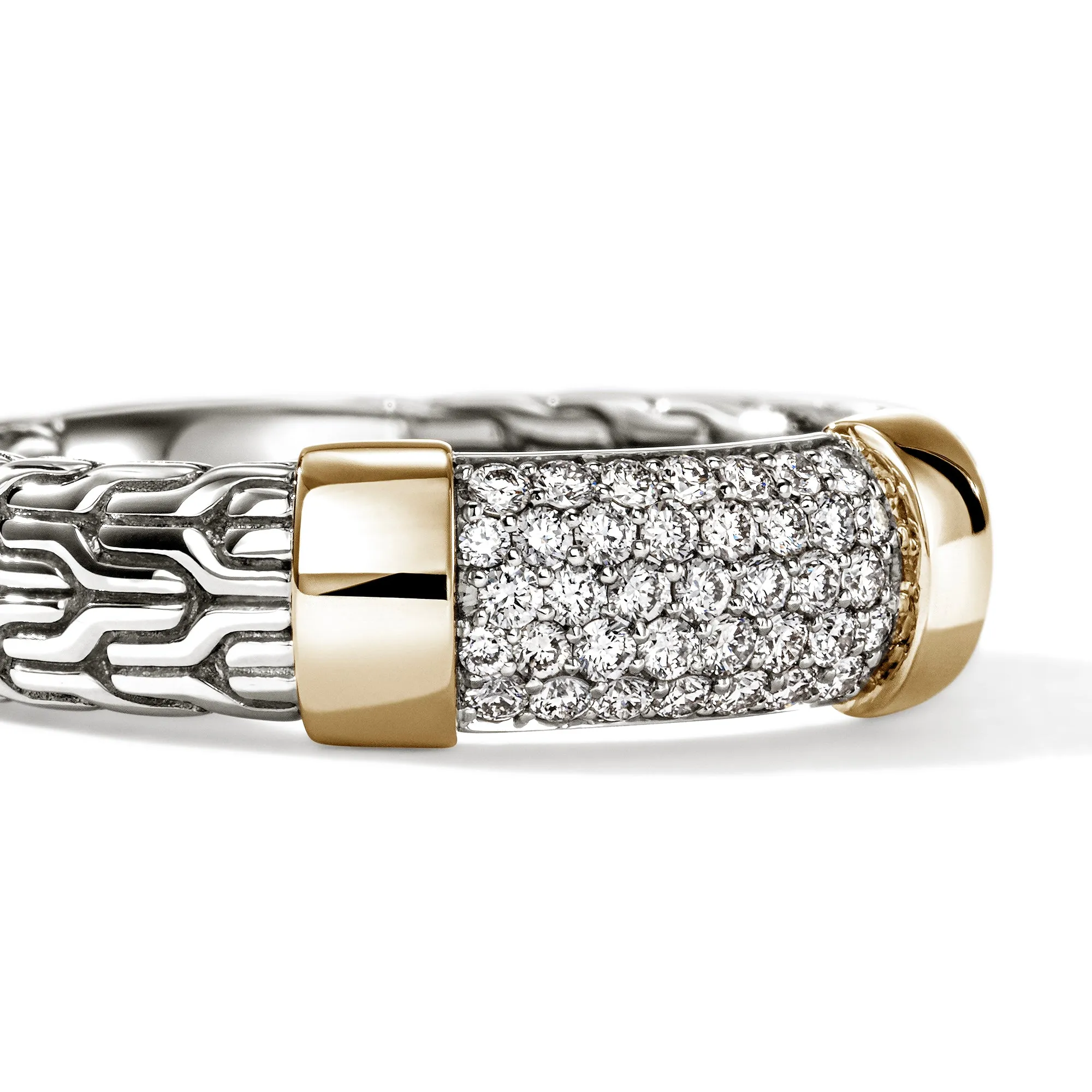 JH Essential Pave Ring, Gold, Sterling Silver, Diamonds, 5MM|RZZP988702DI sold by John Hardy product image thumbnail 2