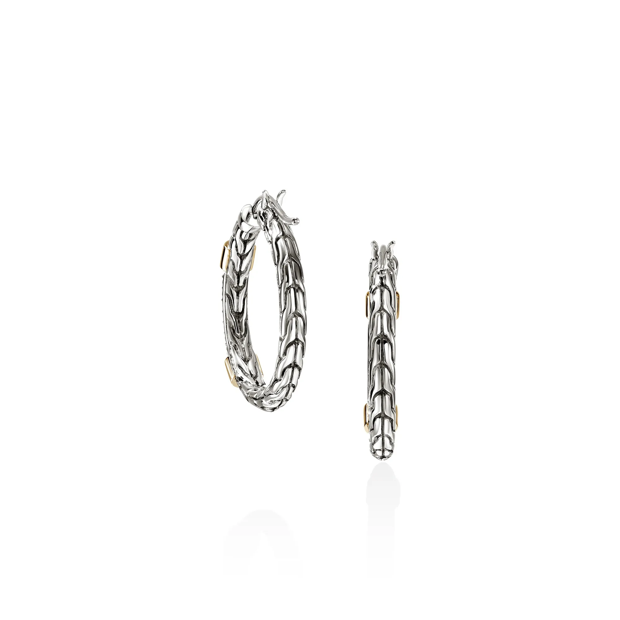 JH Essential Pave Hoop Earrings, Gold, Sterling Silver, Diamonds, 23MM|EZZP988682DI sold by John Hardy product image thumbnail 3