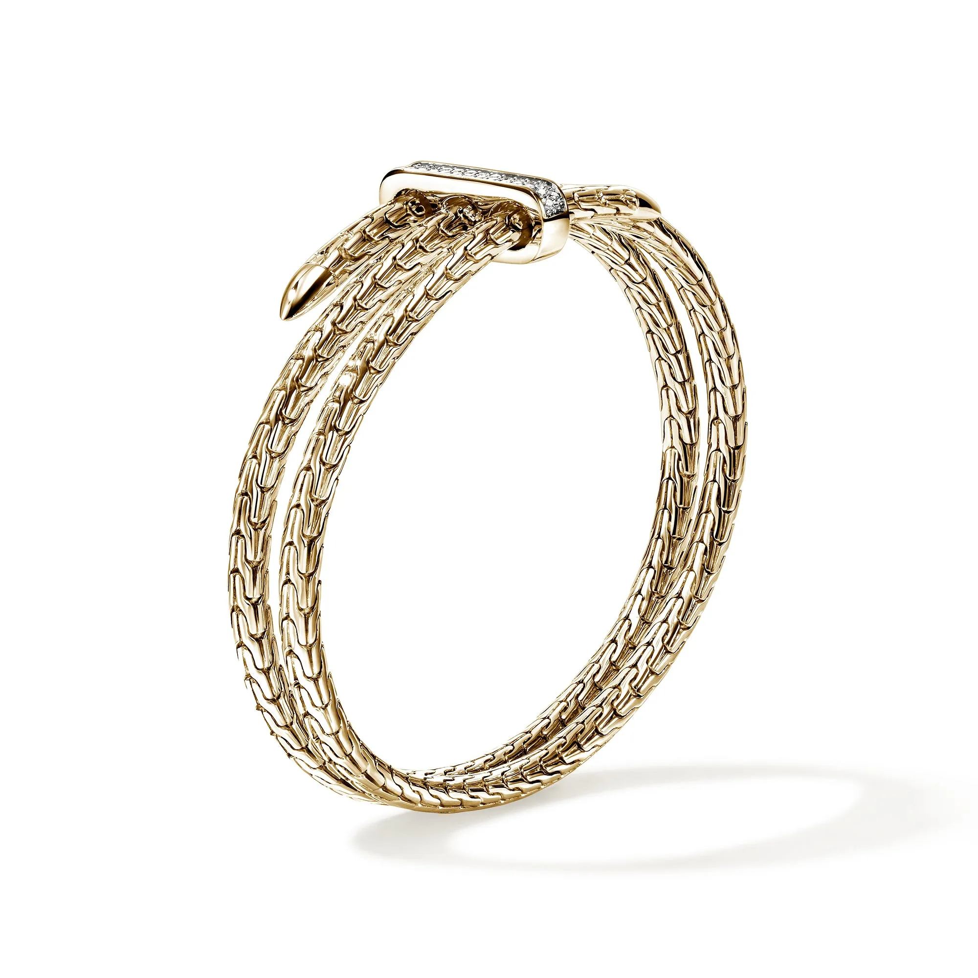 Spear Triple Flex Cuff, Gold, Diamonds, 4MM|CGGX988392DI sold by John Hardy product image thumbnail 3