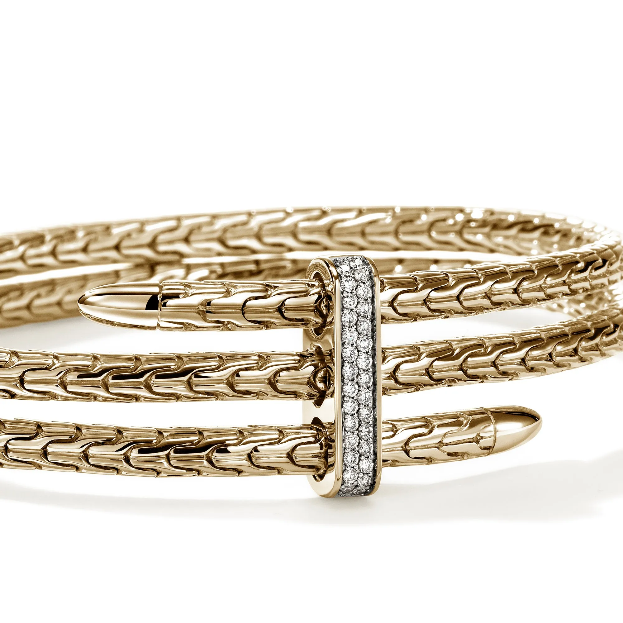 Spear Triple Flex Cuff, Gold, Diamonds, 4MM|CGGX988392DI sold by John Hardy product image thumbnail 2