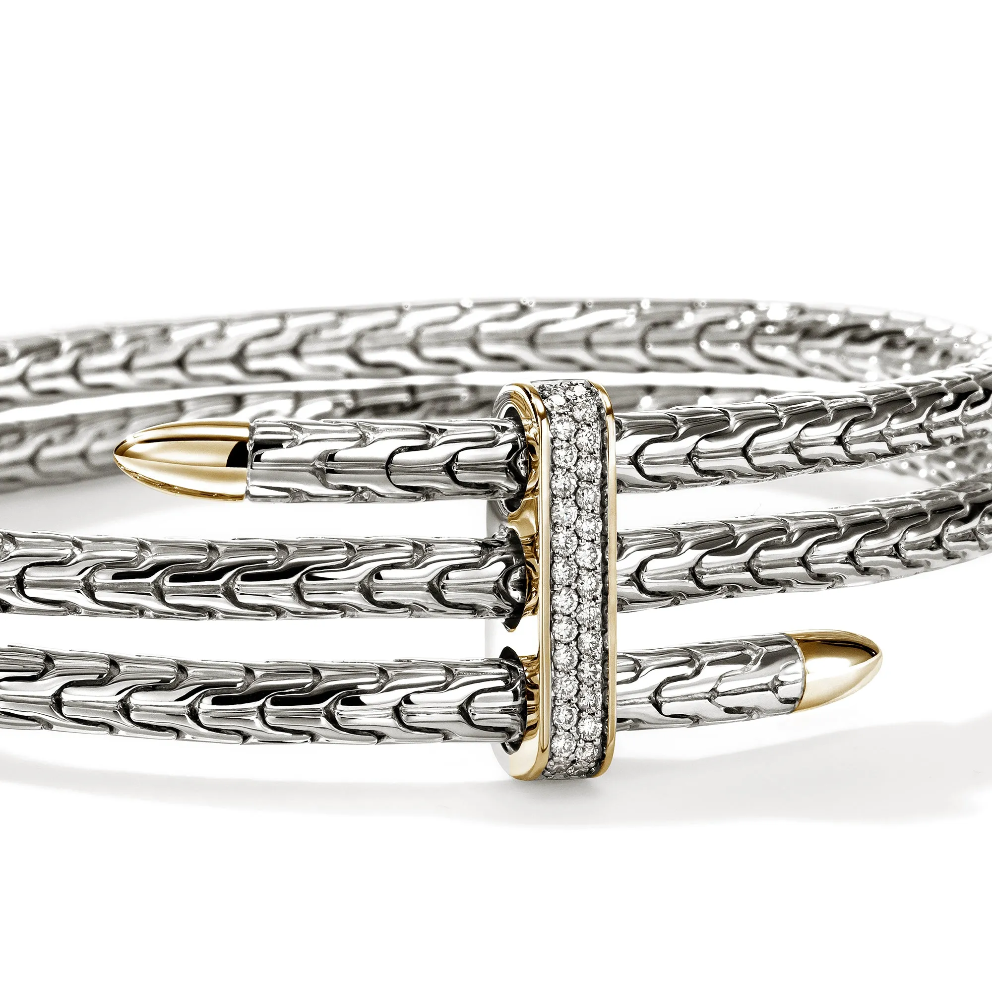 Spear Triple Flex Cuff, Gold, Sterling Silver, Diamonds, 4MM|CZZP988392DI sold by John Hardy product image thumbnail 2