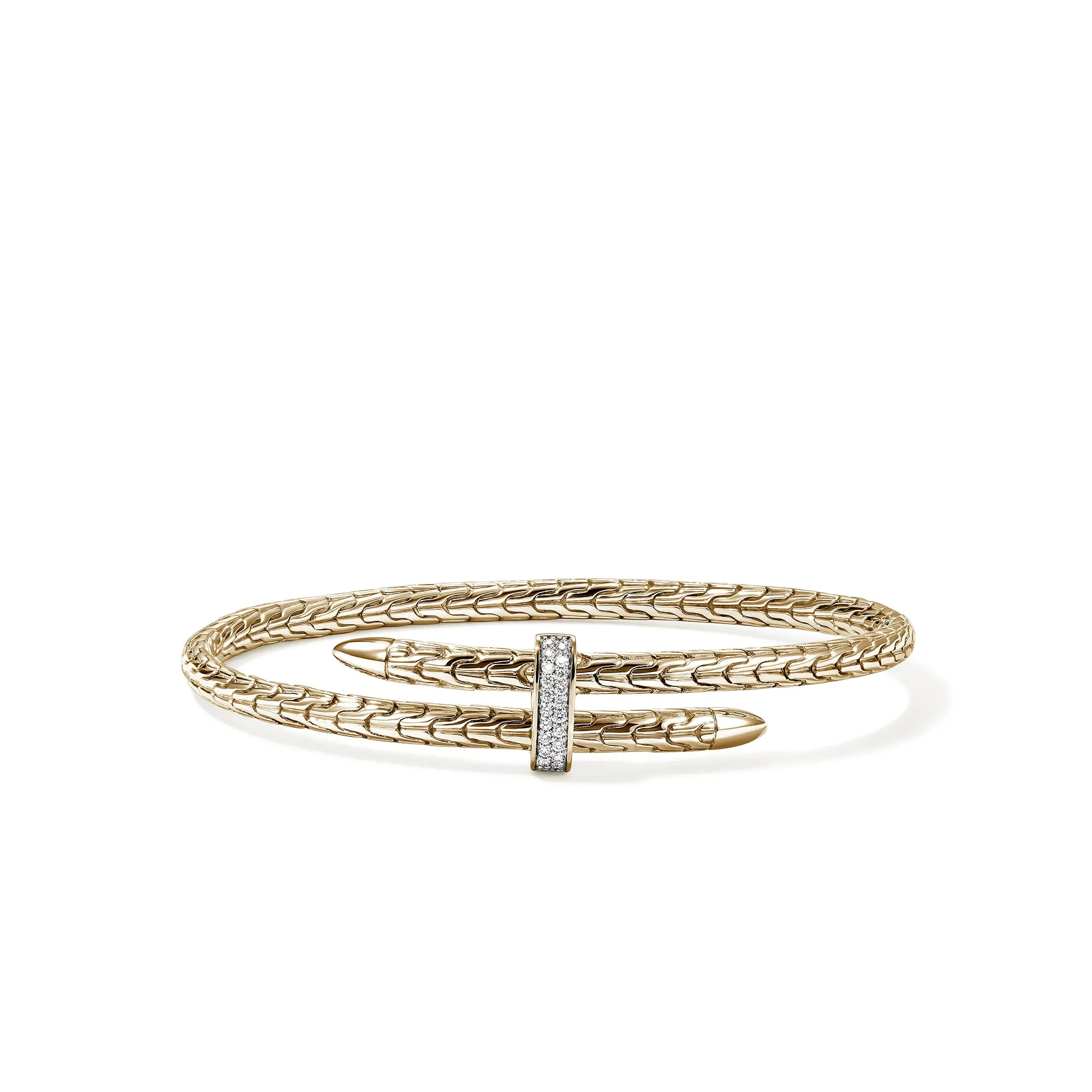 Spear Flex Cuff, Gold, Diamonds, 4MM|CGGX987872DI sold by John Hardy