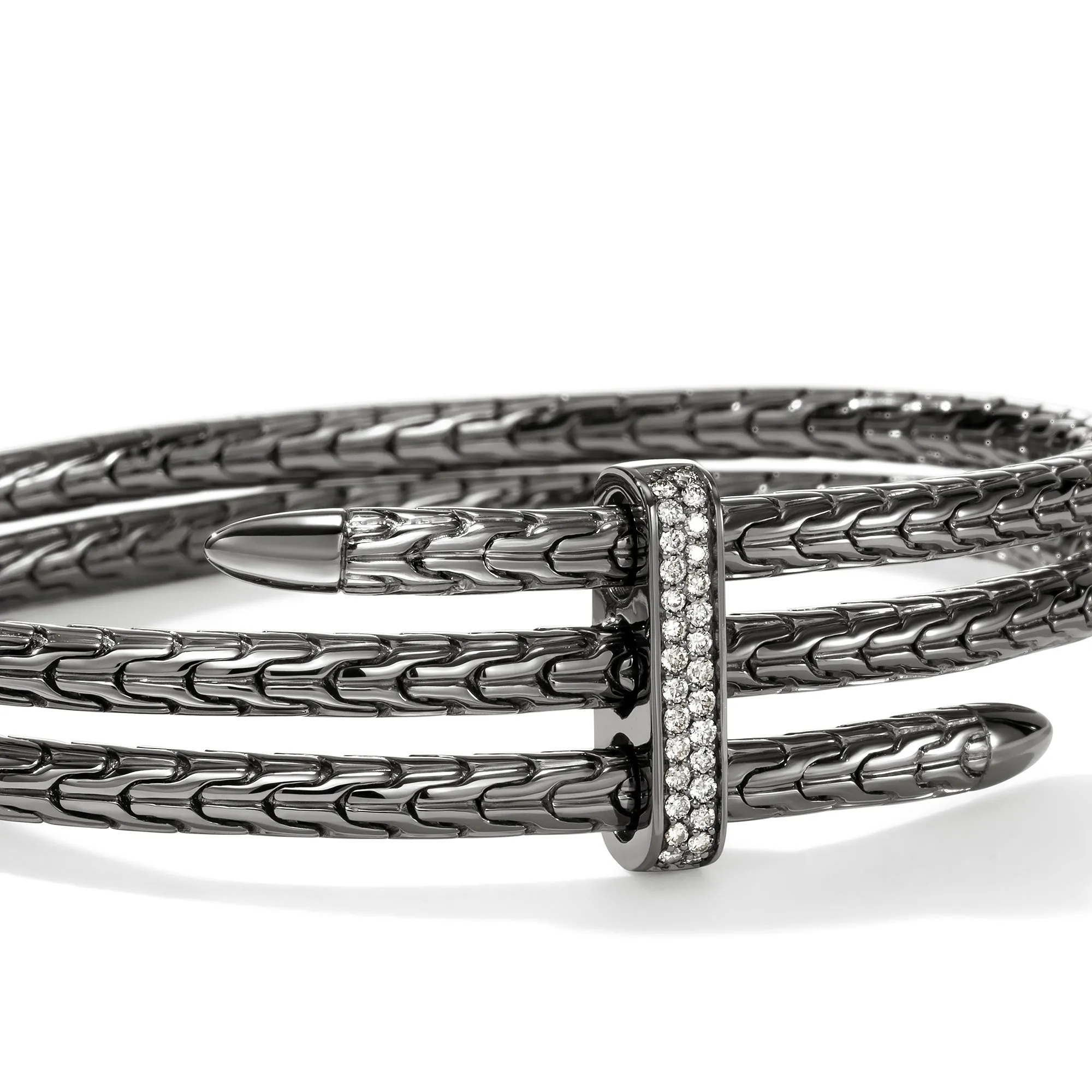Spear Triple Flex Cuff, Dark Silver, Diamonds, 4MM|CBP988392BRDDI sold by John Hardy product image thumbnail 2
