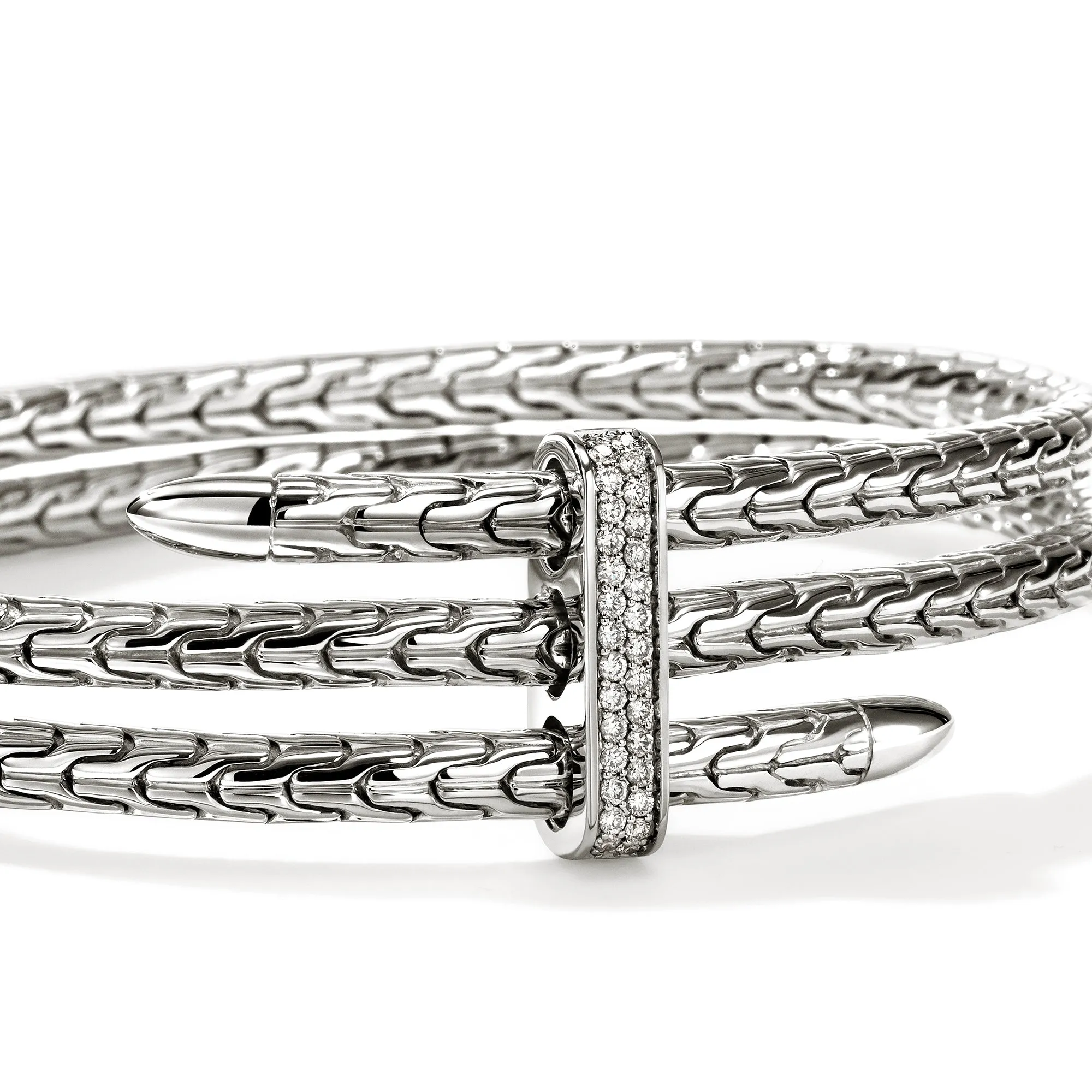 Spear Triple Flex Cuff, Sterling Silver, Diamonds, 4MM|CBP988392DI sold by John Hardy product image thumbnail 2