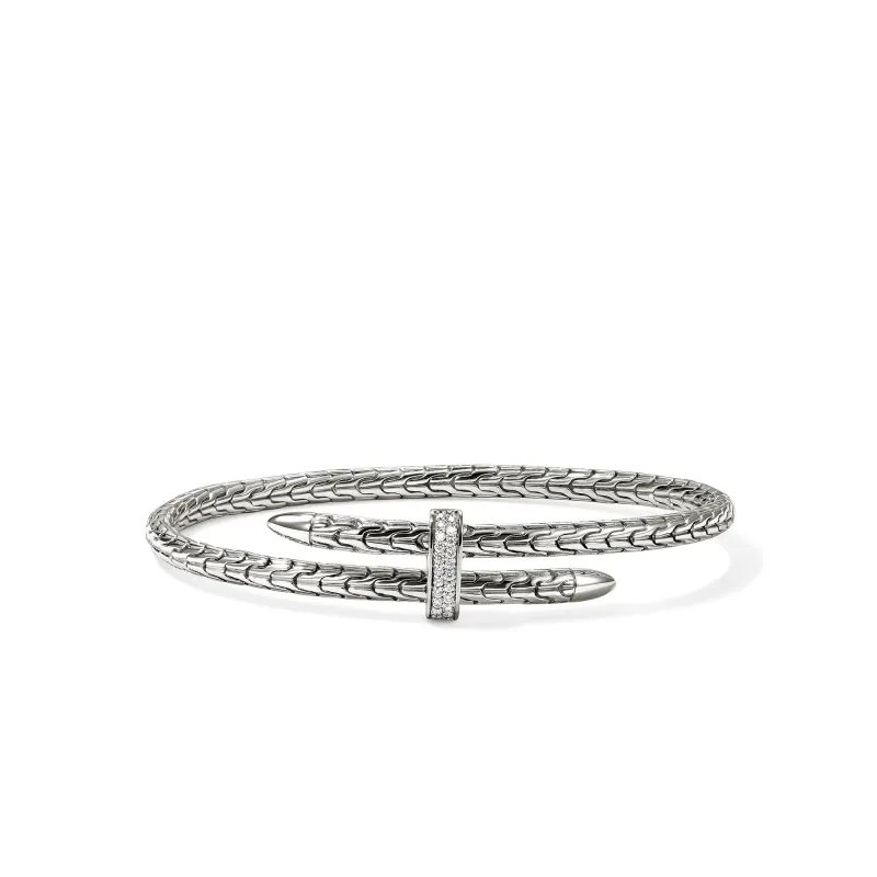 Spear Flex Cuff, Sterling Silver, Diamonds, 4MM|CBP987872DI sold by John Hardy