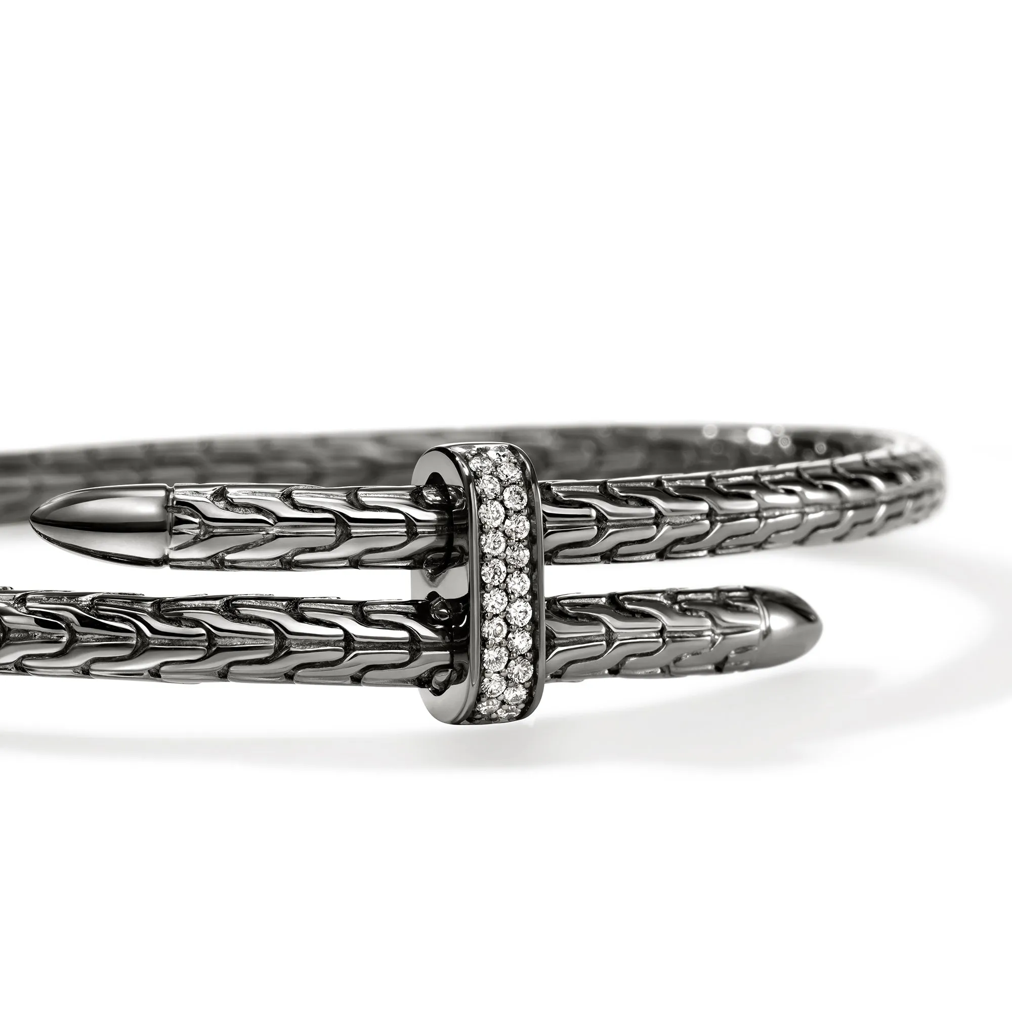 Spear Flex Cuff, Dark Silver, Diamonds, 4MM|CBP987872BRDDI sold by John Hardy product image thumbnail 2