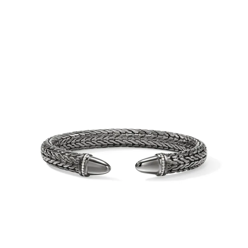 Spear 50 Flex Cuff, Dark Silver, Diamonds|CBP988982BRDDI sold by John Hardy