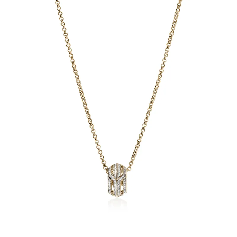 Icon 50 Pendant Necklace, Gold, Diamonds|NGGX987532DI sold by John Hardy