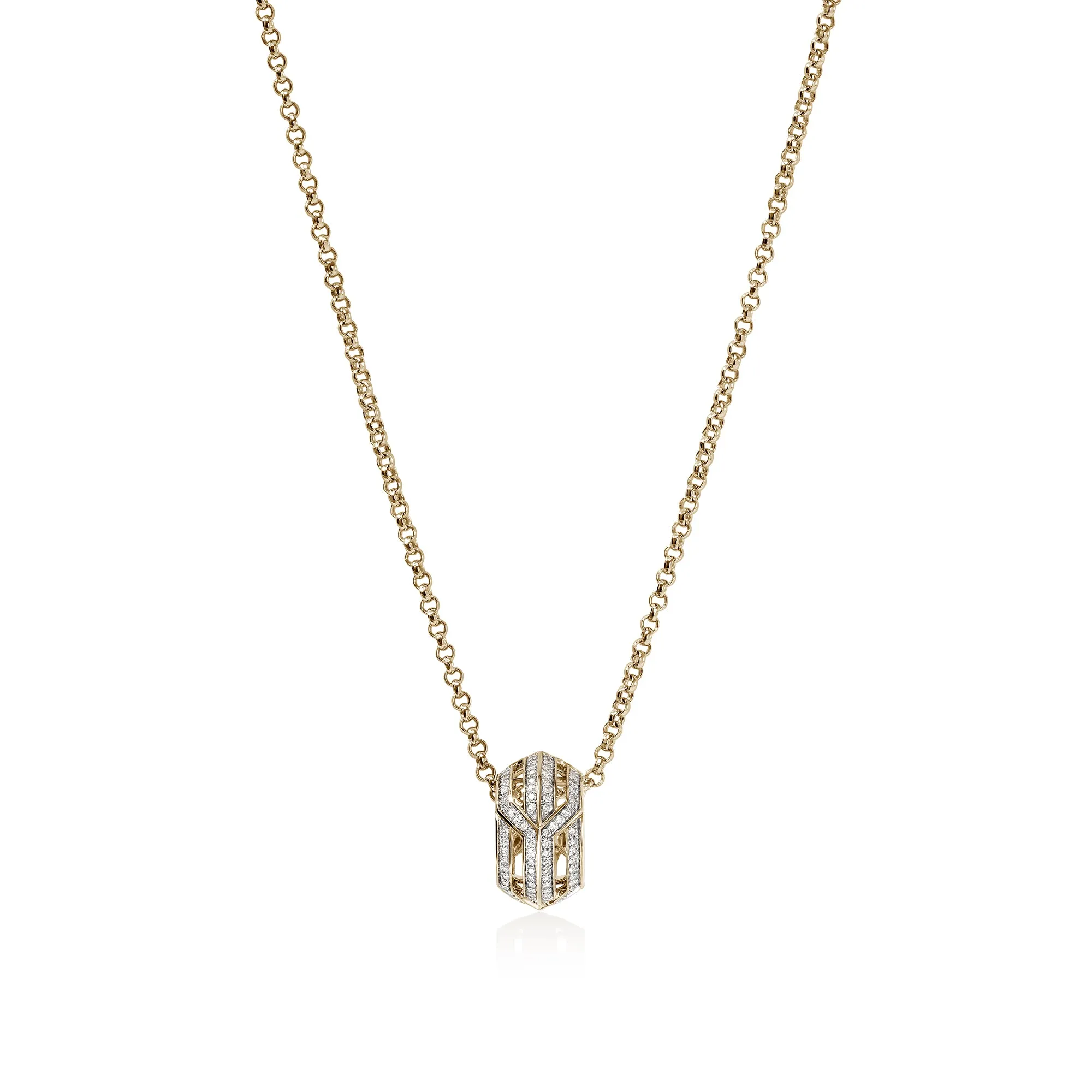 Icon 50 Pendant Necklace, Gold, Diamonds|NGGX987532DI sold by John Hardy