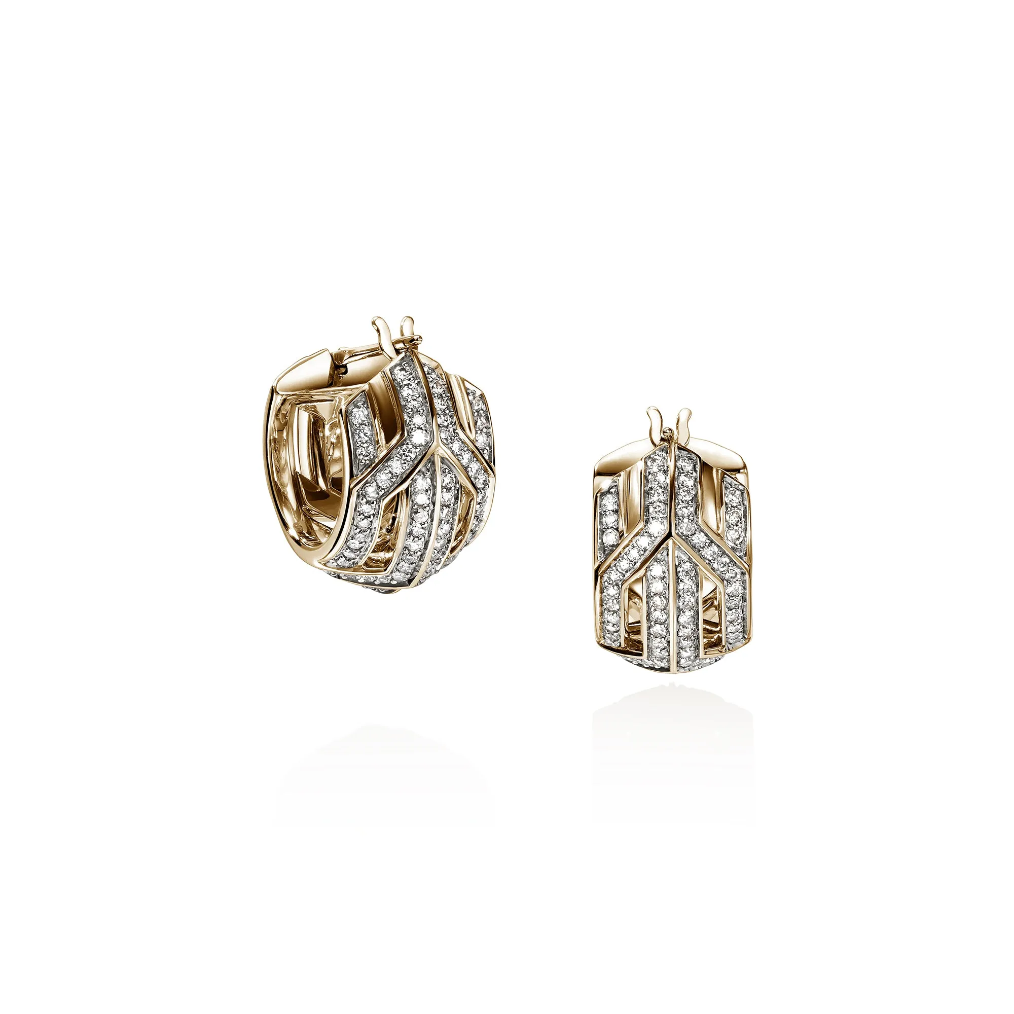 Icon 50 Hoop Earrings, Gold, Diamonds, 15MM|EGGX987902DI sold by John Hardy product image thumbnail 3