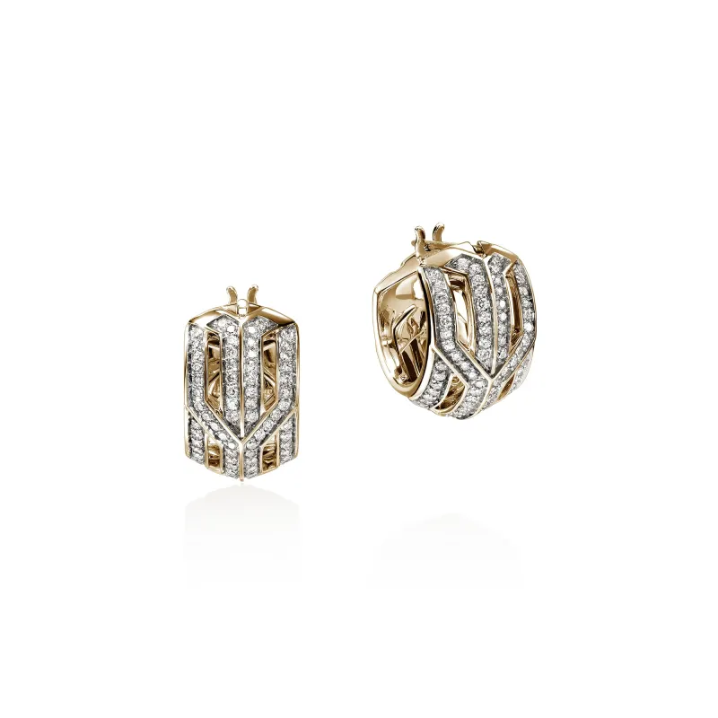 Icon 50 Hoop Earrings, Gold, Diamonds, 15MM|EGGX987902DI sold by John Hardy