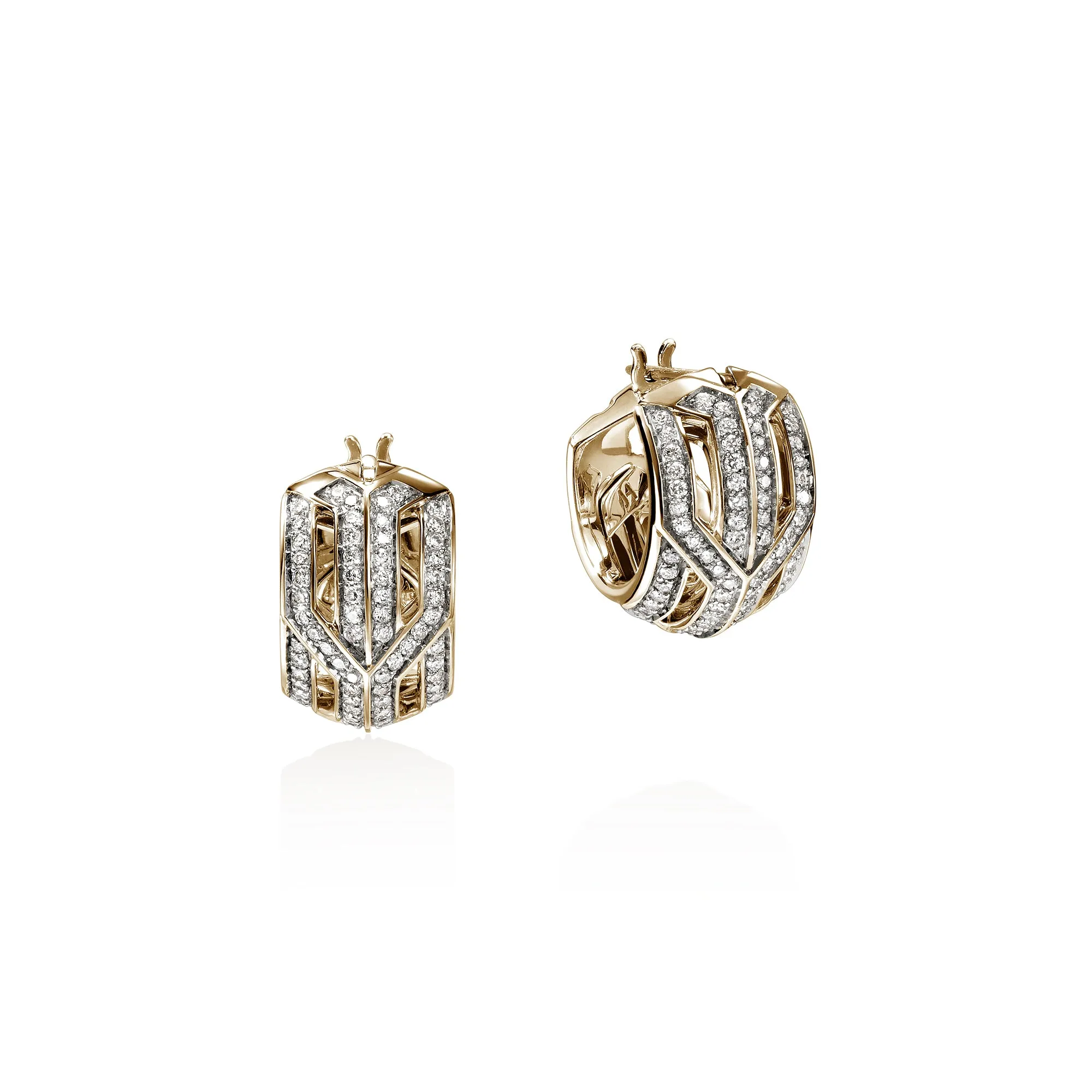 Icon 50 Hoop Earrings, Gold, Diamonds, 15MM|EGGX987902DI sold by John Hardy