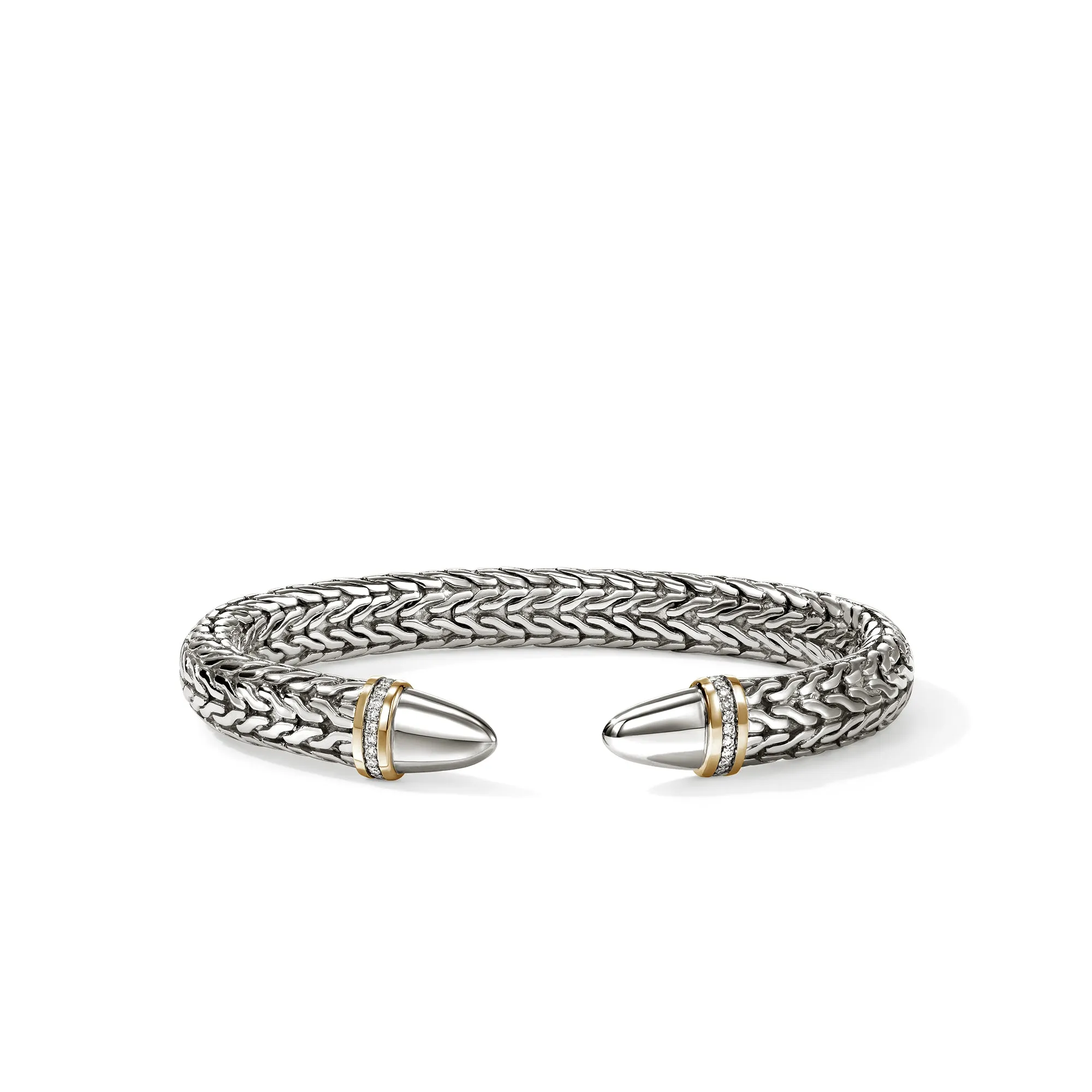 Spear 50 Flex Cuff, Gold, Sterling Silver, Diamonds|CZZP988982DI sold by John Hardy