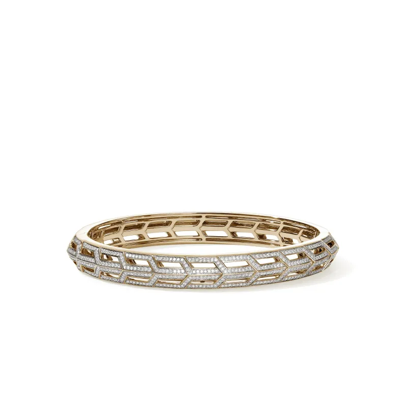 Icon 50 Hinged Bangle, Gold, Diamonds|BGGX987542DI sold by John Hardy