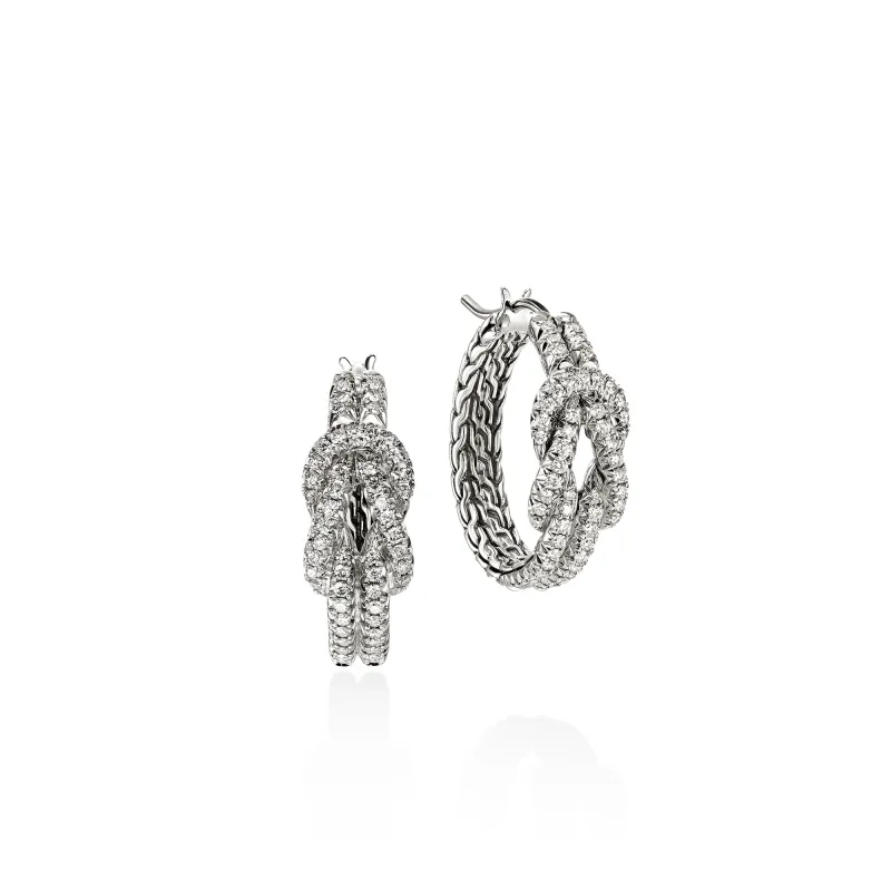 Love Knot Earrings, Sterling Silver, Diamonds, 22MM|EBP9009902DI sold by John Hardy
