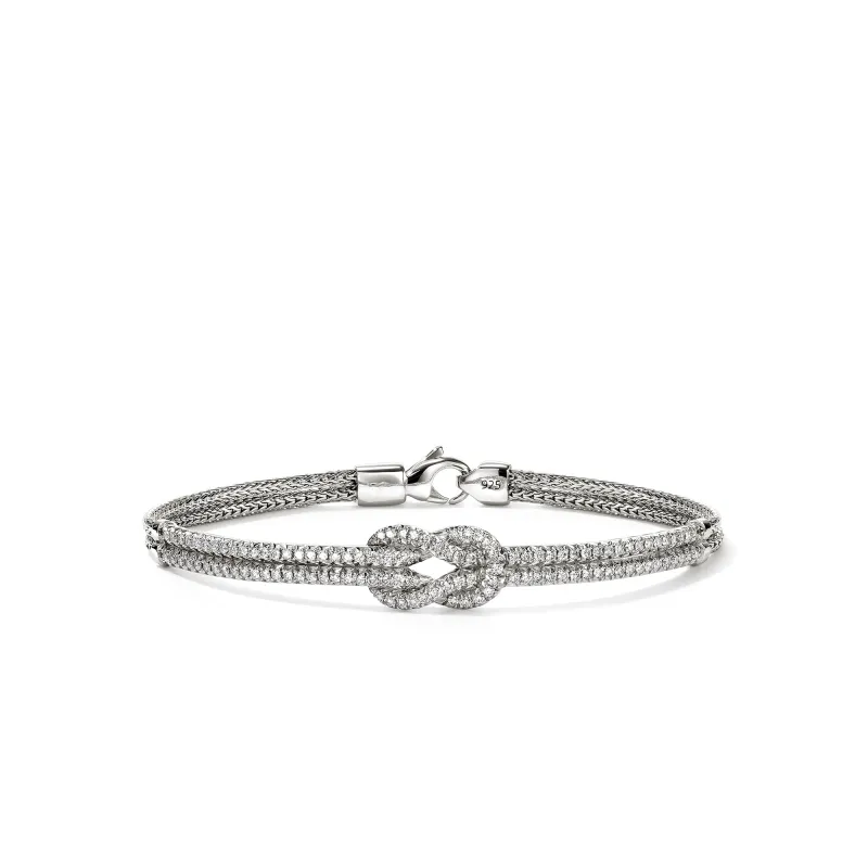 Love Knot Bracelet, Sterling Silver, Diamonds|BUP987882DI sold by John Hardy
