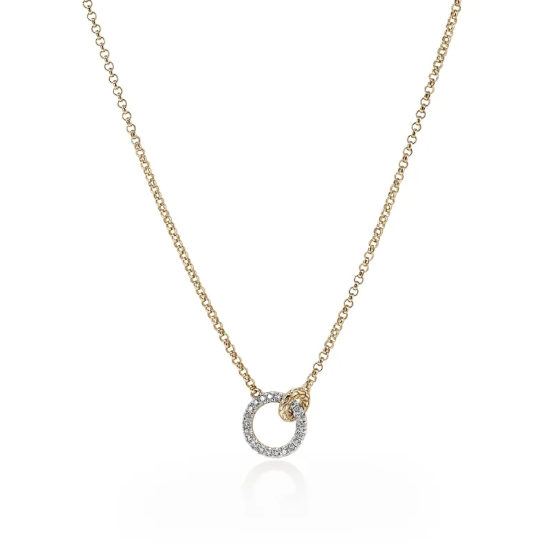 JH Essential Pavé Necklace, Gold, Diamonds, 2MM|NGGX987802DI sold by John Hardy