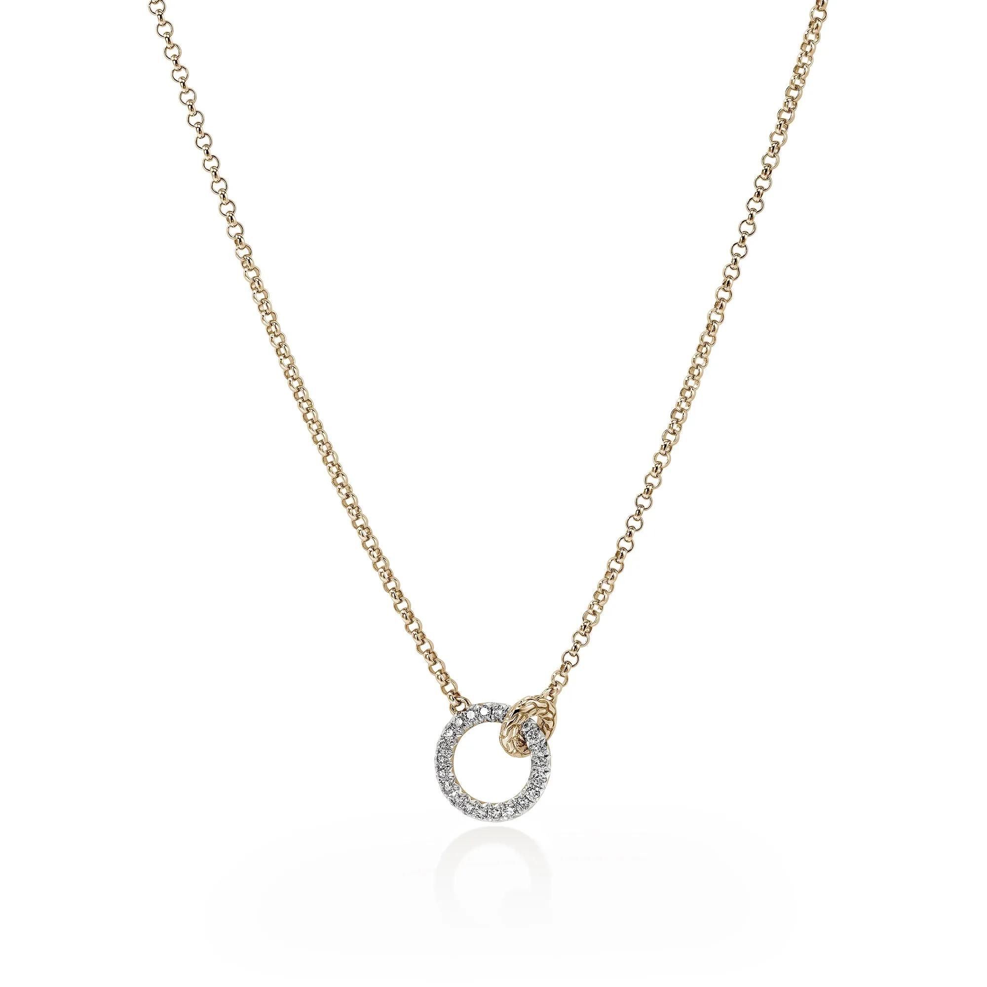 JH Essential Pavé Necklace, Gold, Diamonds, 2MM|NGGX987802DI sold by John Hardy