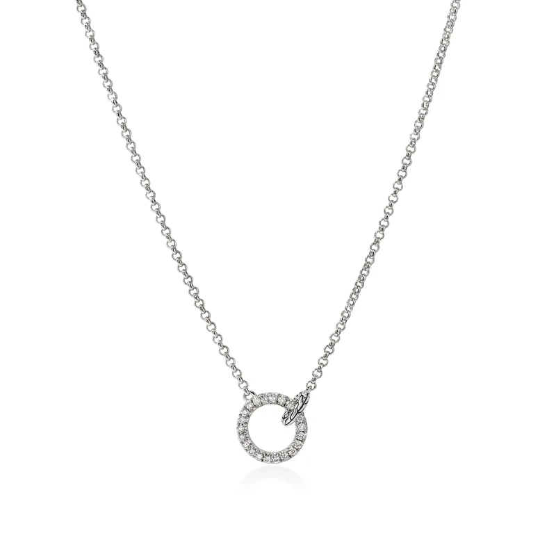 JH Essential Pavé Necklace, Sterling Silver, Diamonds, 2MM|NBP987802DI sold by John Hardy