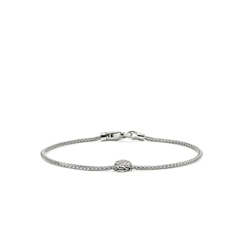 JH Essential Pavé Bracelet, Sterling Silver, Diamonds, 1.8MM|BUP987612DI sold by John Hardy