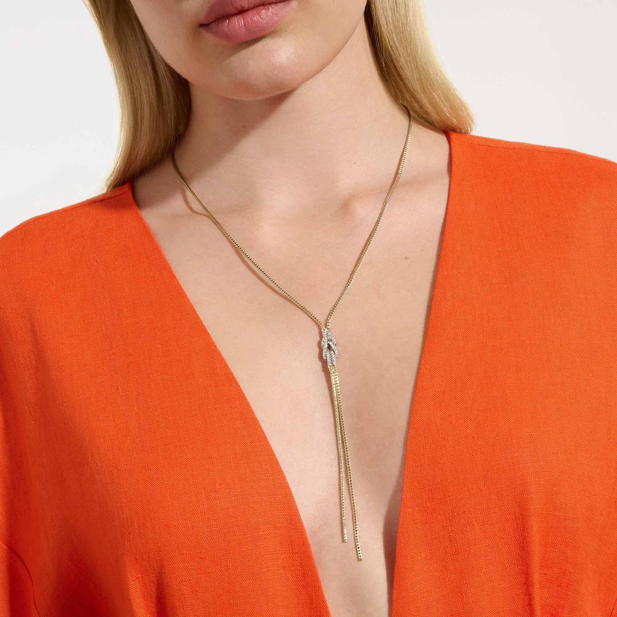 Love Knot Y Necklace, Gold, Diamonds|NGGX987832DI sold by John Hardy product image thumbnail 5