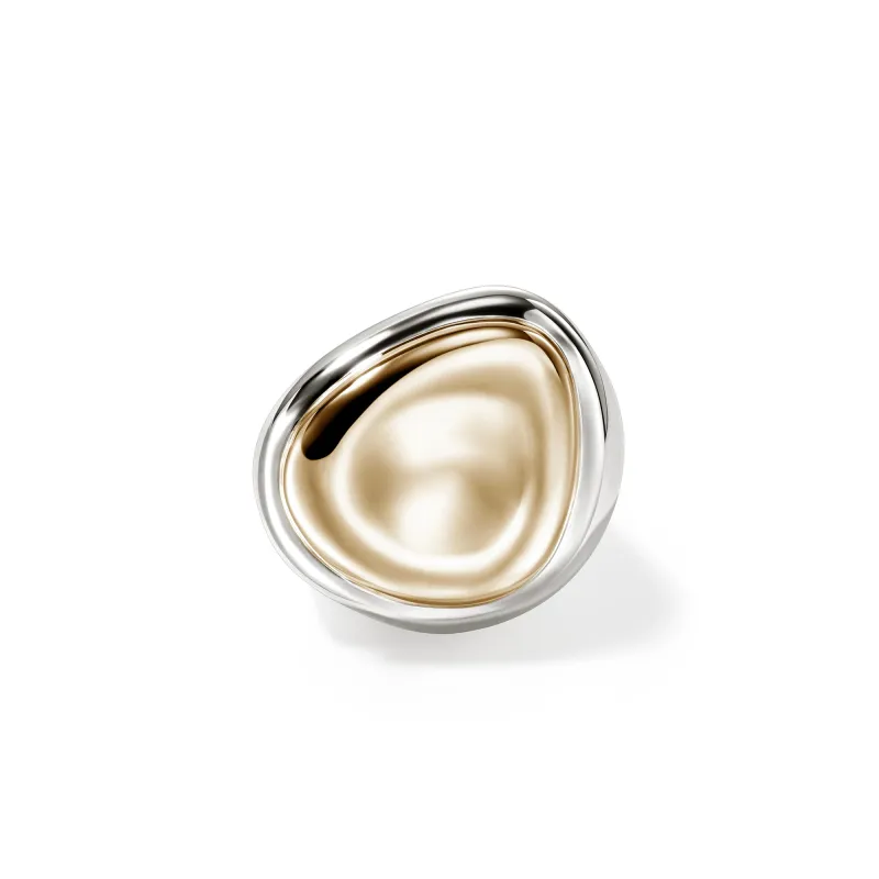 Pebble Ring, Sterling Silver, Gold|RZZ98746 sold by John Hardy