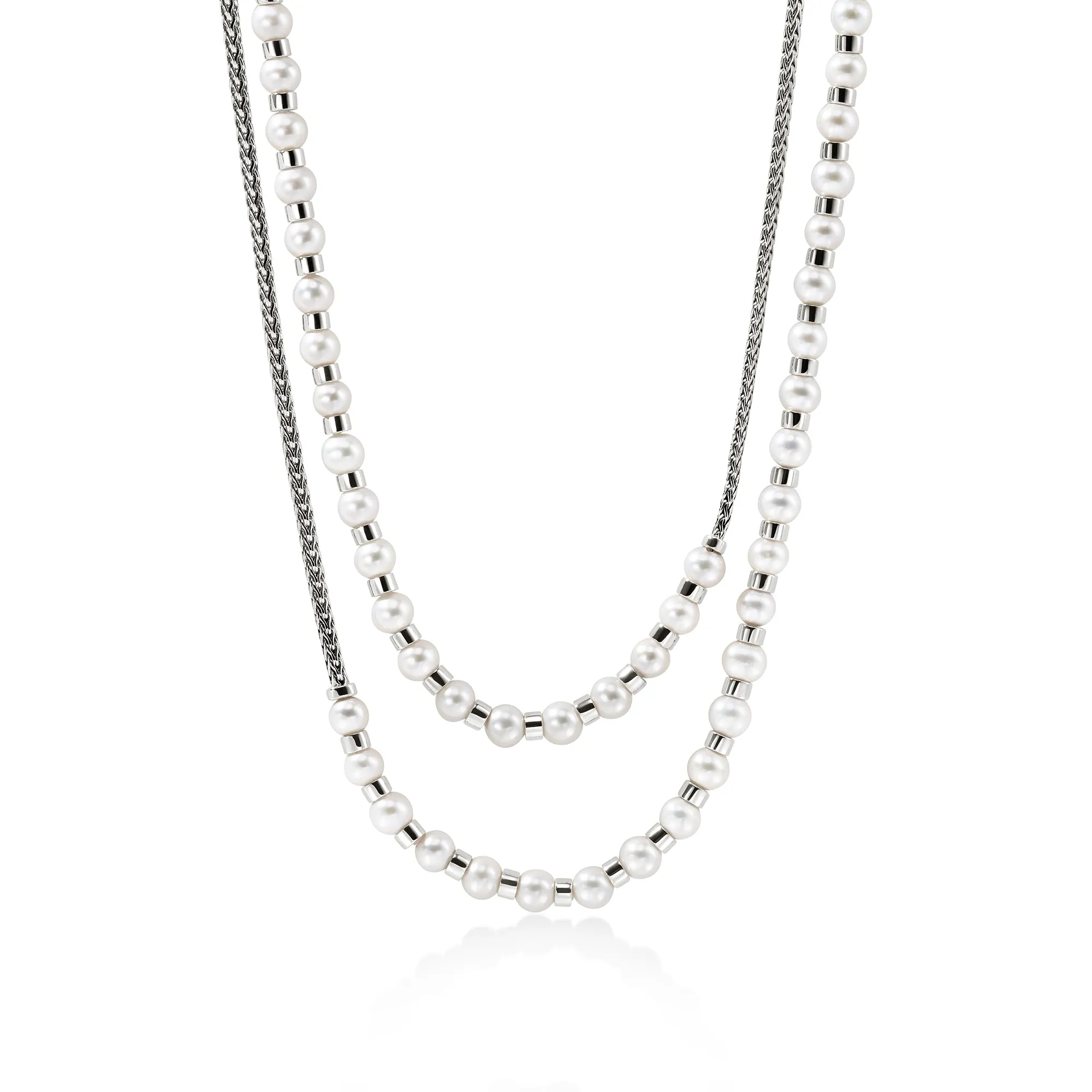 JH Essential Pearl Wrap Necklace, Sterling Silver, 2.5MM|NB9011091 sold by John Hardy