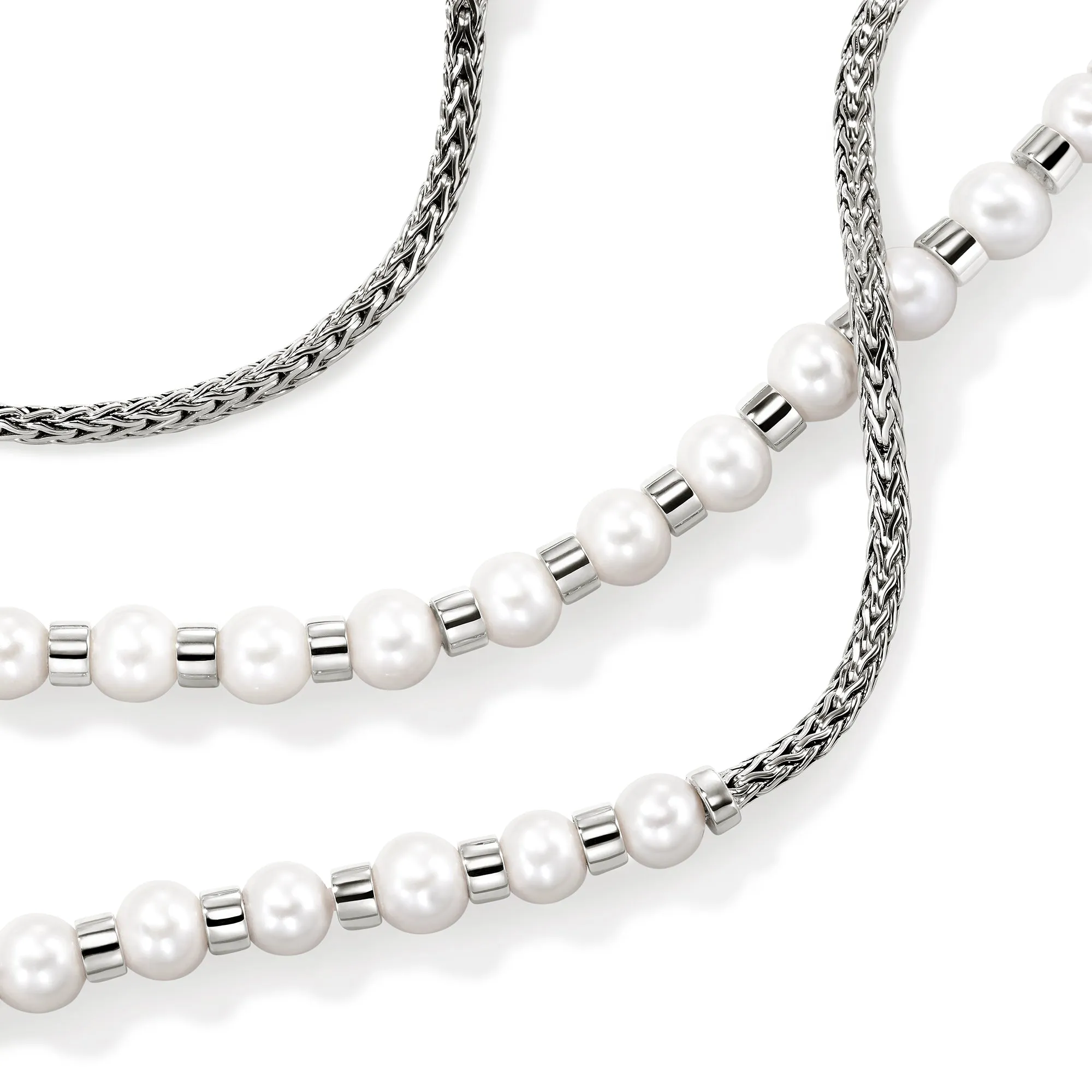 JH Essential Pearl Wrap Necklace, Sterling Silver, 2.5MM|NB9011091 sold by John Hardy product image thumbnail 2