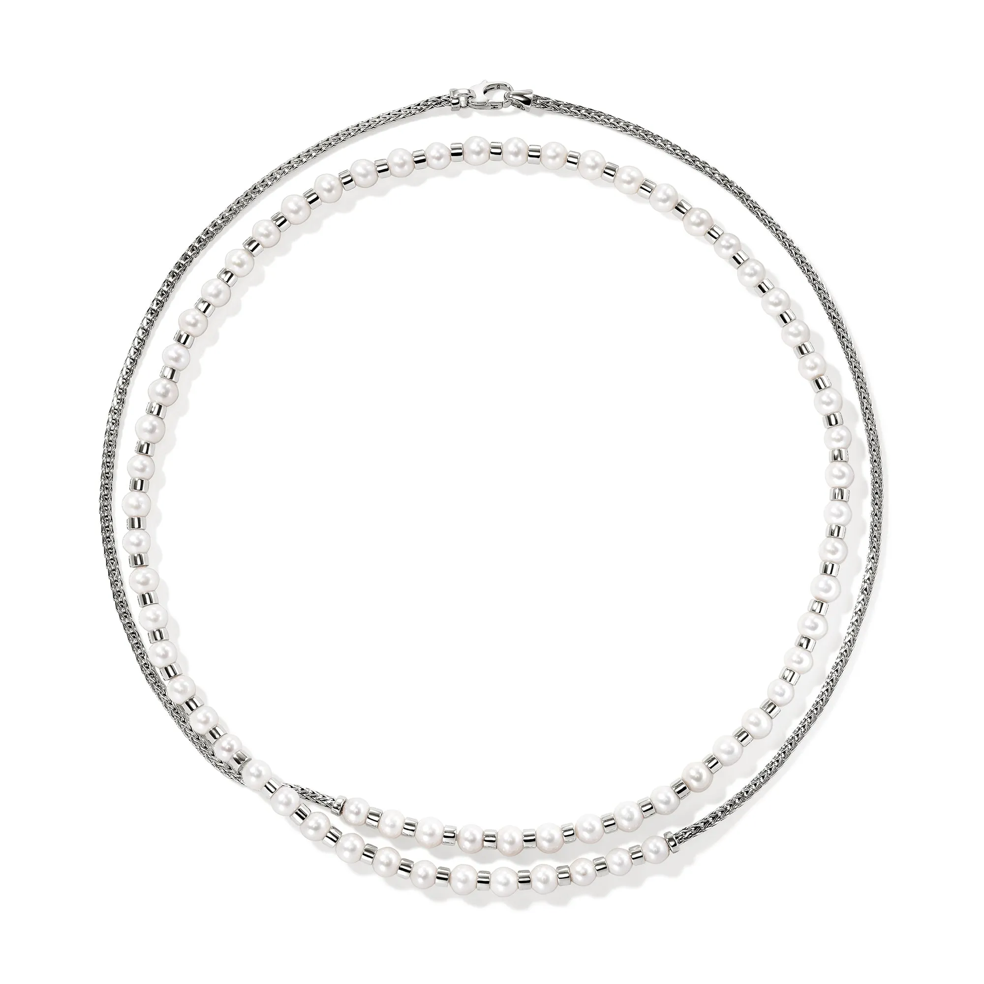 JH Essential Pearl Wrap Necklace, Sterling Silver, 2.5MM|NB9011091 sold by John Hardy product image thumbnail 5