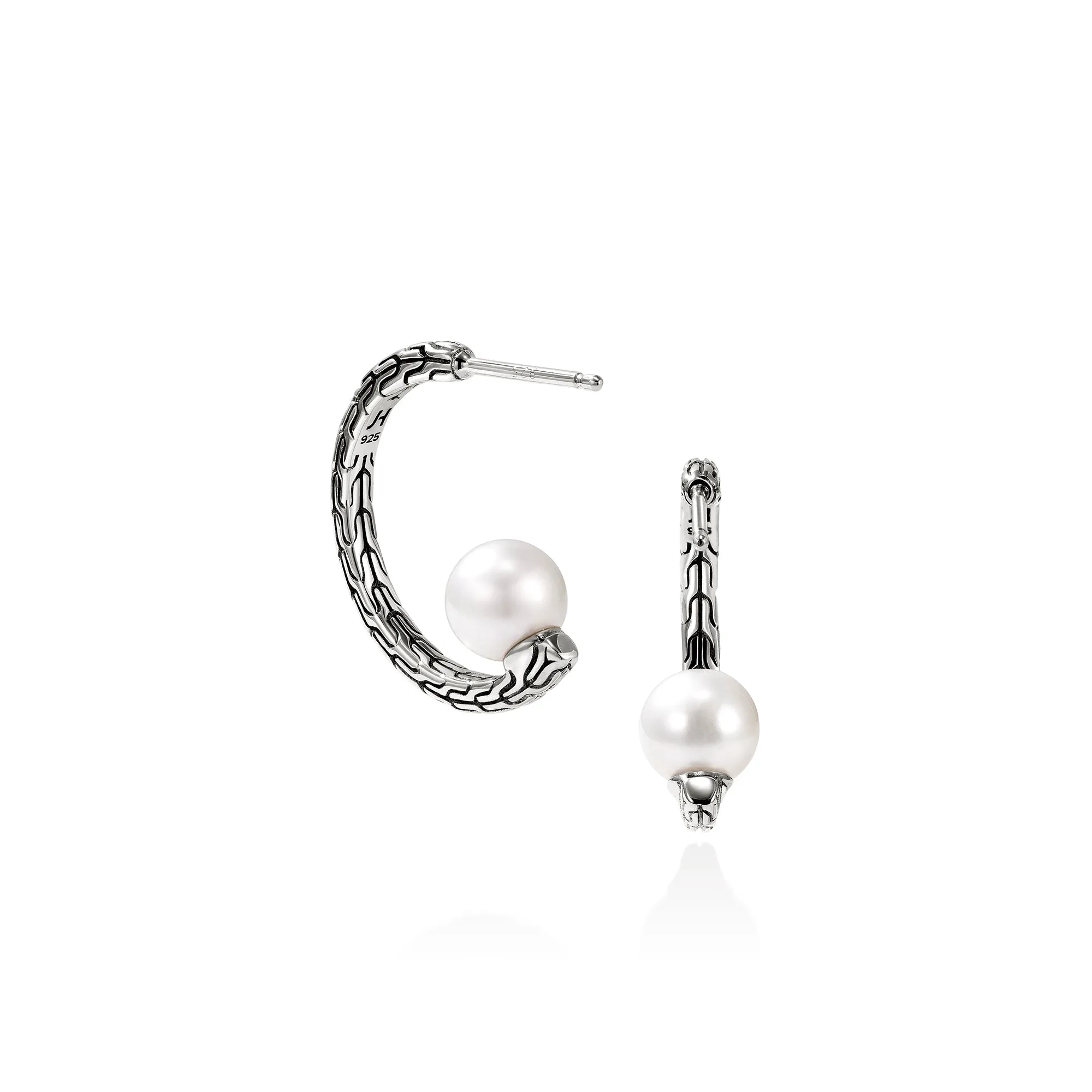 JH Essential Pearl Hoop Earring, Sterling Silver, 20MM|EB987271 sold by John Hardy product image thumbnail 4