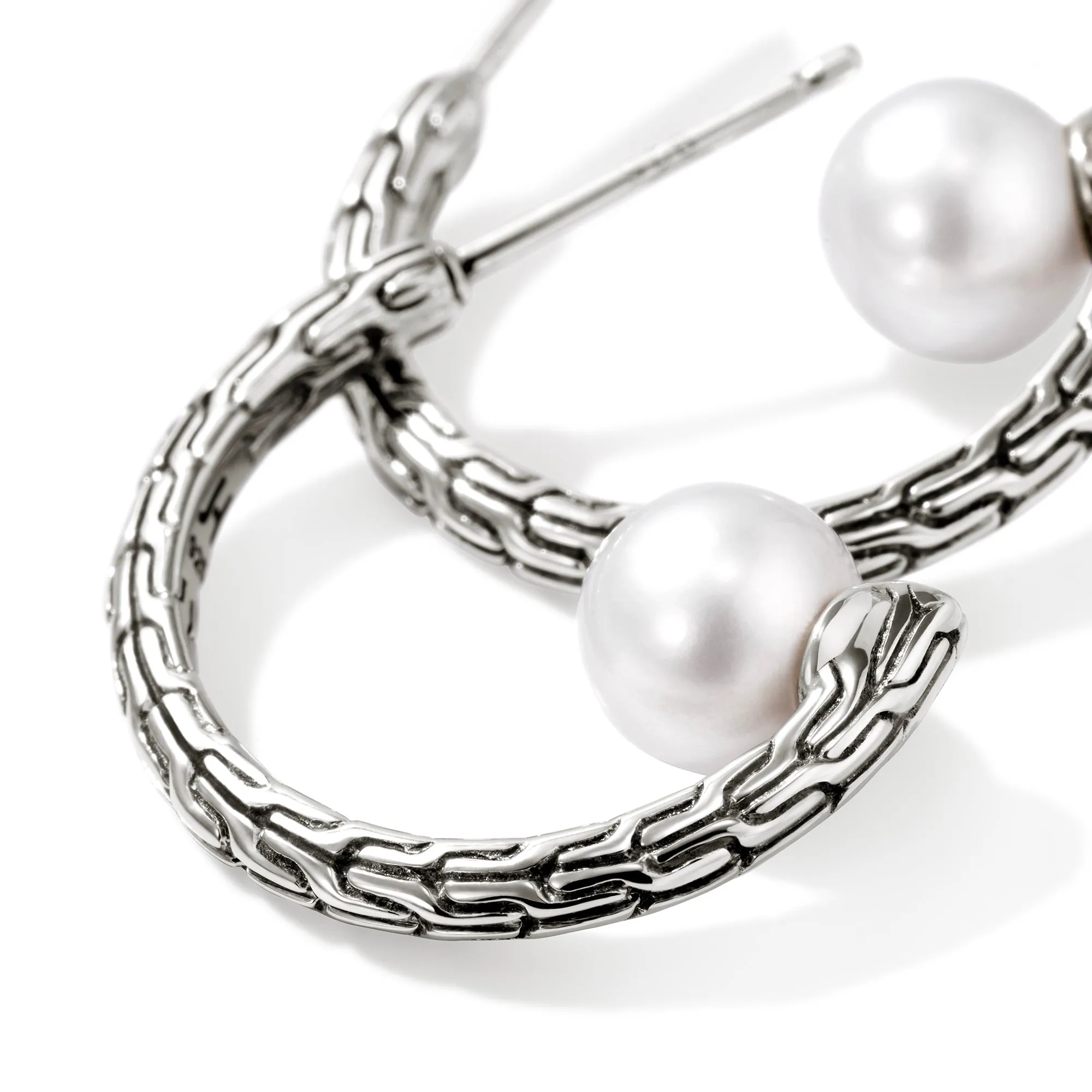 JH Essential Pearl Hoop Earring, Sterling Silver, 20MM|EB987271 sold by John Hardy product image thumbnail 2