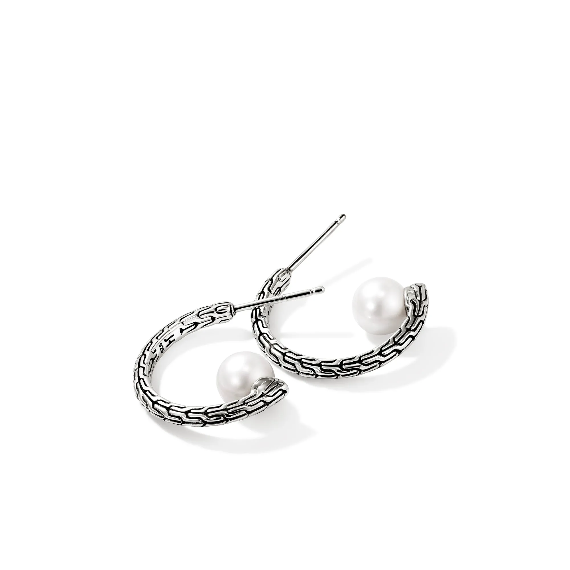 JH Essential Pearl Hoop Earring, Sterling Silver, 20MM|EB987271 sold by John Hardy product image thumbnail 3