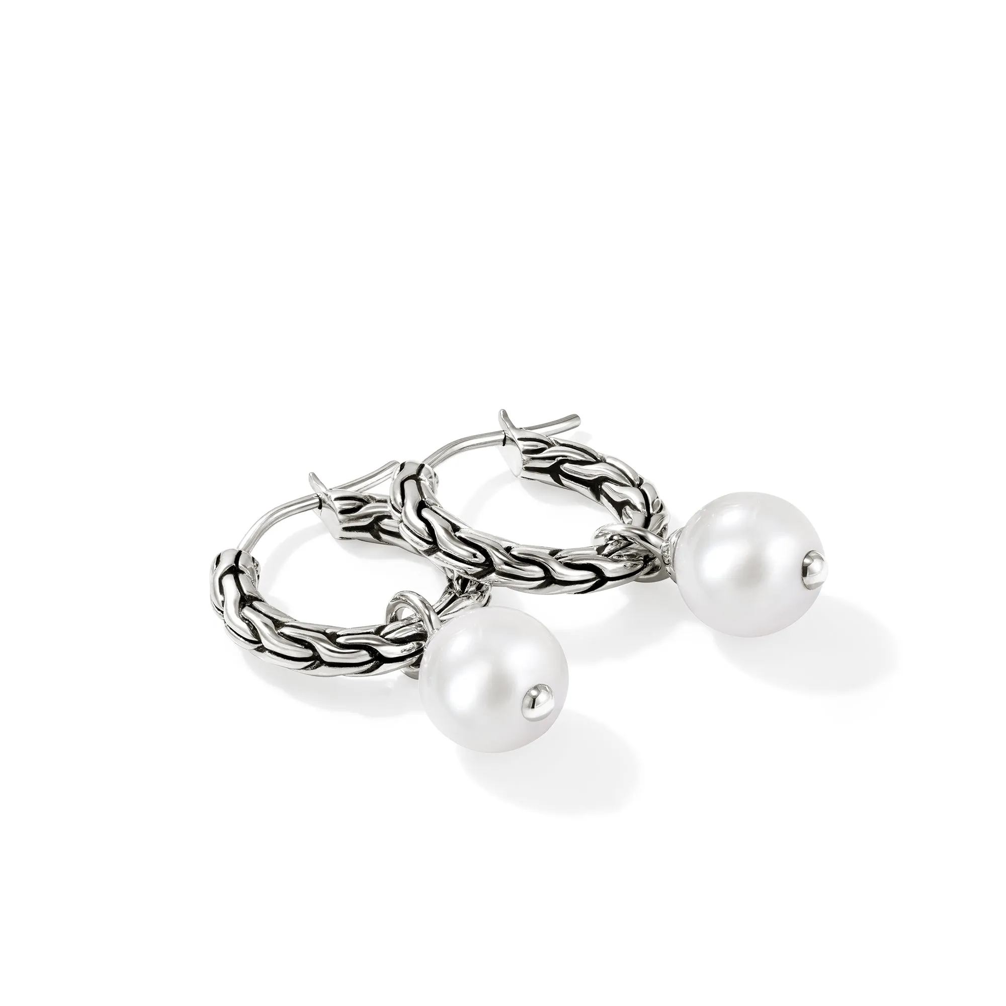 JH Essential Pearl Hoop Earring, Sterling Silver, 16MM|EB987261 sold by John Hardy product image thumbnail 3