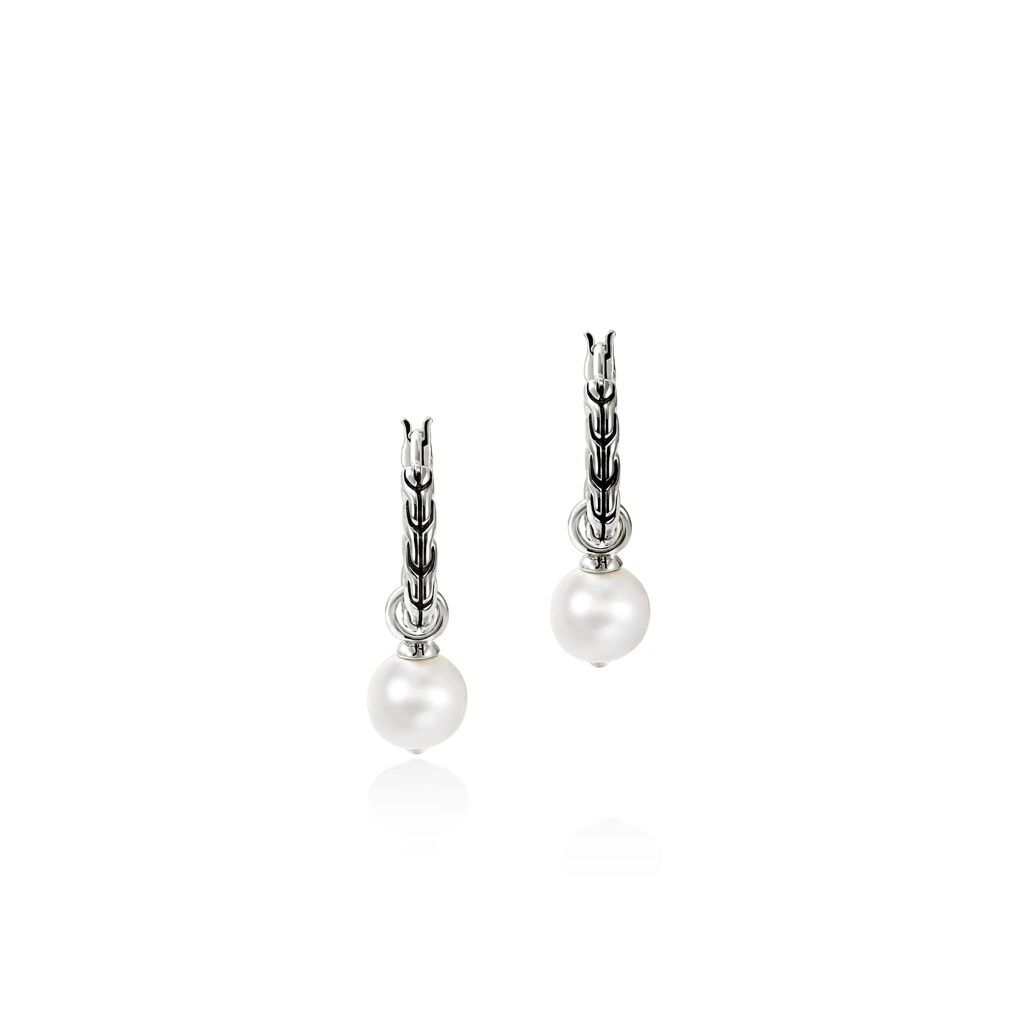 JH Essential Pearl Hoop Earring, Sterling Silver, 16MM|EB987261 sold by John Hardy