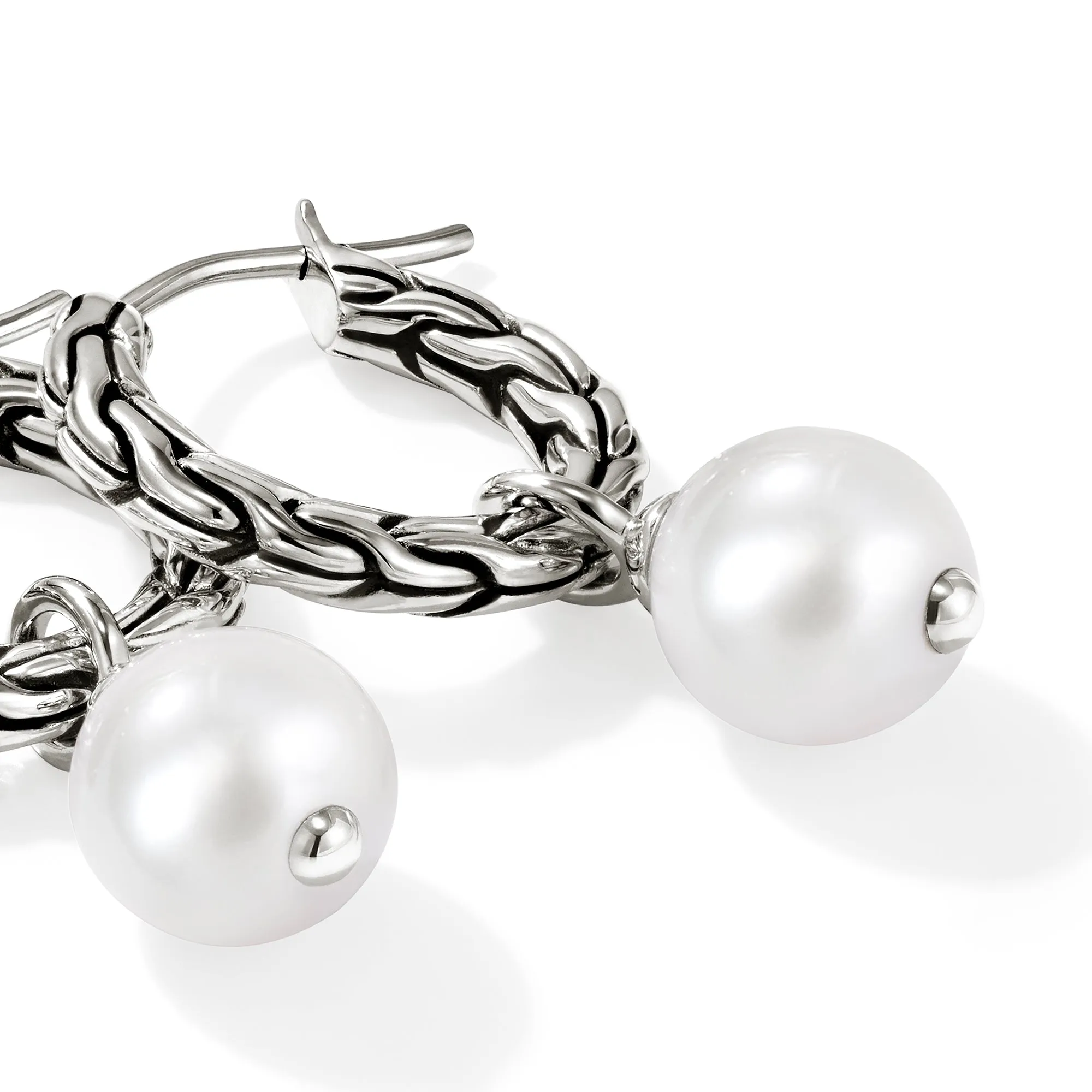 JH Essential Pearl Hoop Earring, Sterling Silver, 16MM|EB987261 sold by John Hardy product image thumbnail 2