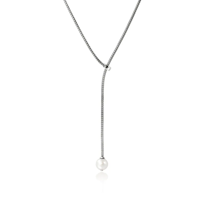 JH Essential Pearl Lariat Necklace, Sterling Silver, 1.8MM|NB987231 sold by John Hardy