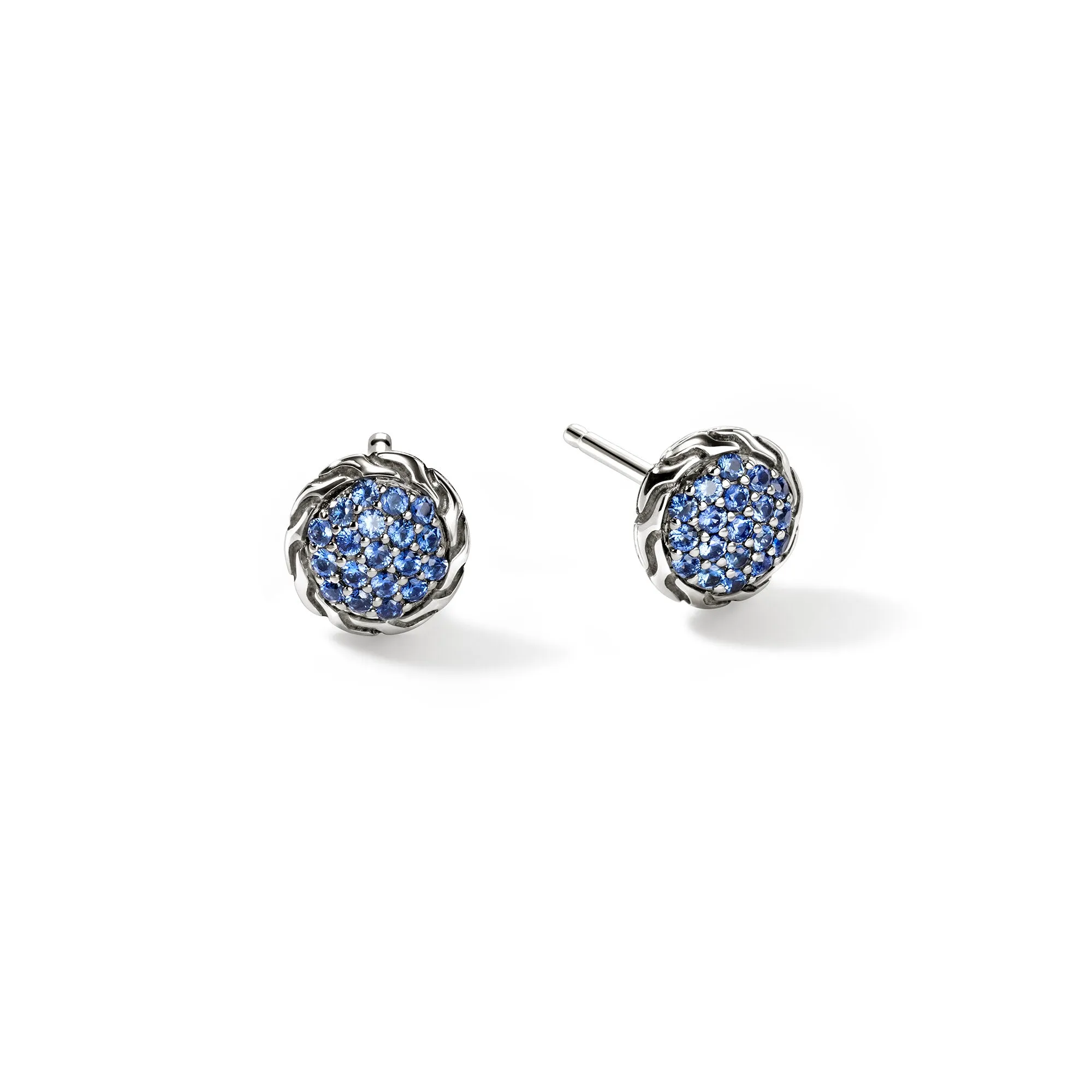 JH Essential Pavé Stud Earring, Sterling Silver, Gemstones, 7MM|EBS987024BSP sold by John Hardy