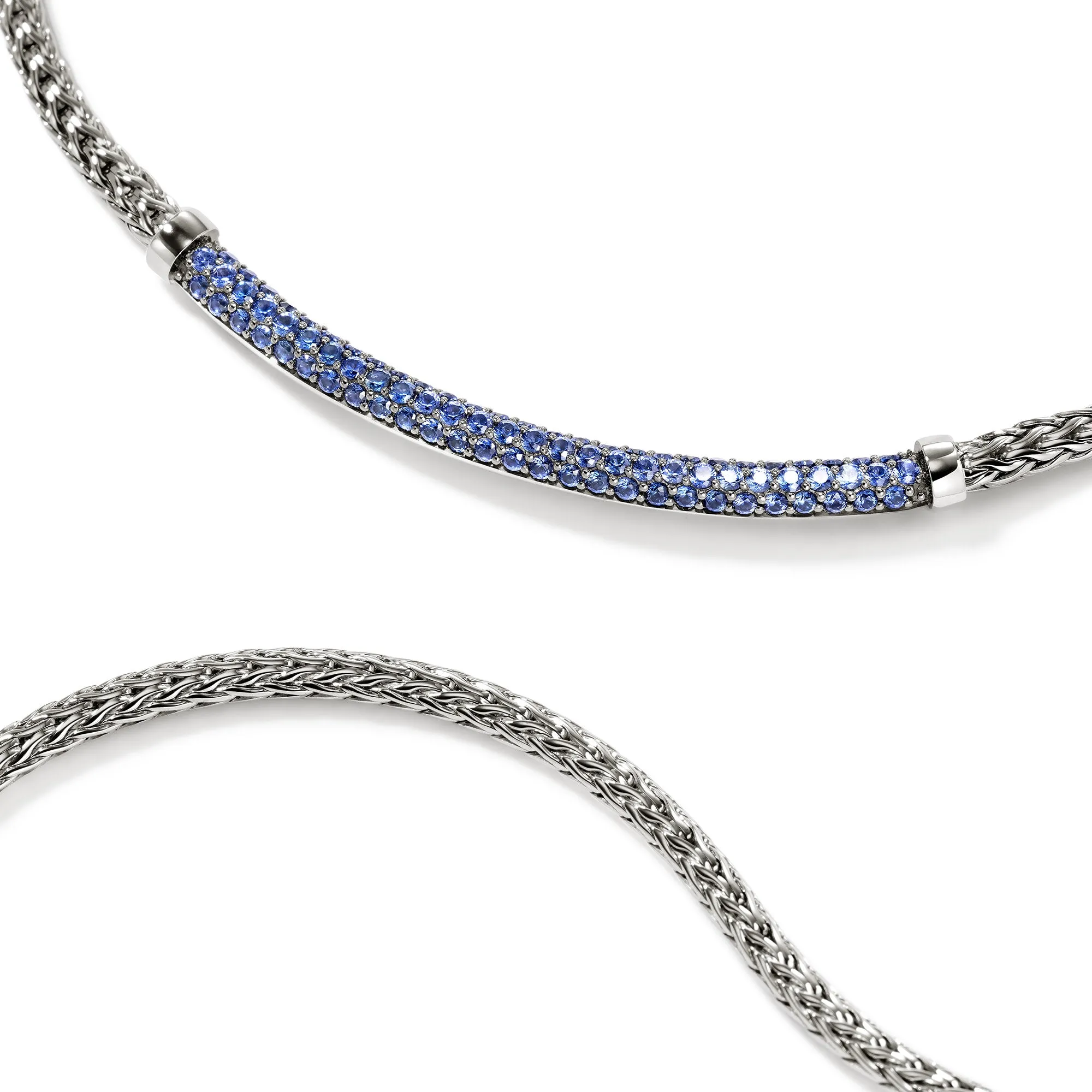 JH Essential Pavé Necklace, Sterling Silver, Gemstones, 2.5MM|NBS986984BSP sold by John Hardy product image thumbnail 2