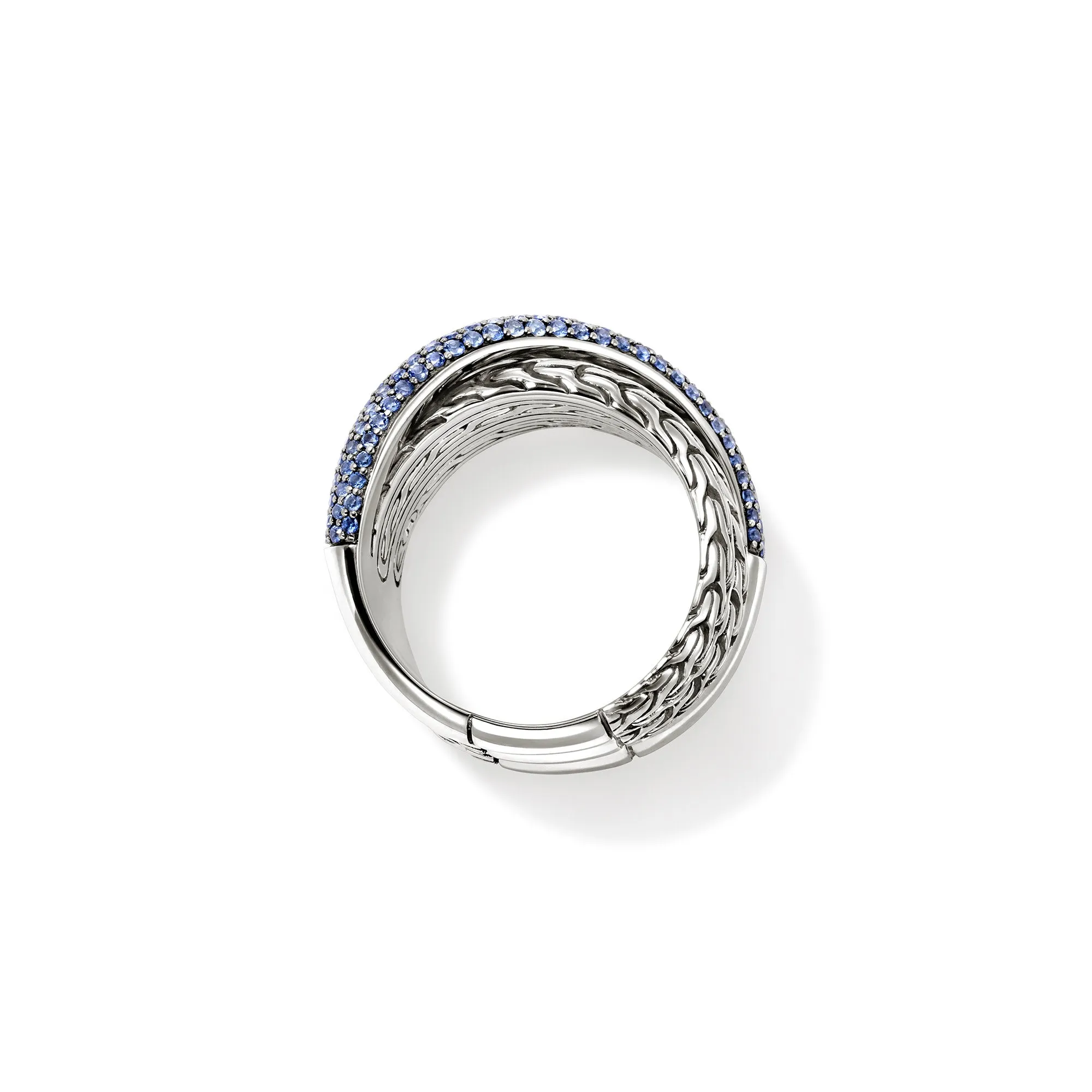 JH Essential Pavé Crossover Ring, Sterling Silver, Gemstones|RBS987164BSP sold by John Hardy product image thumbnail 5