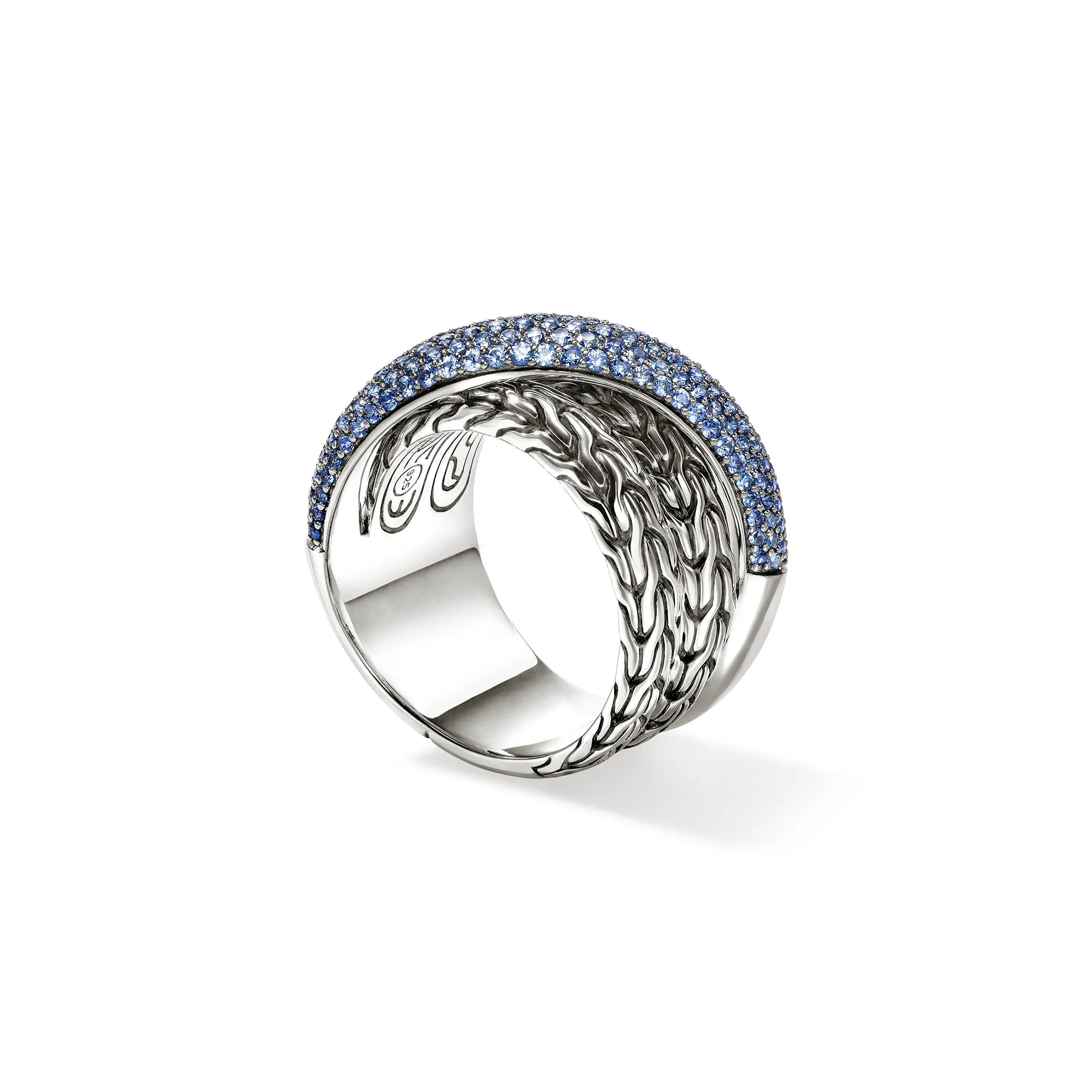 JH Essential Pavé Crossover Ring, Sterling Silver, Gemstones|RBS987164BSP sold by John Hardy product image thumbnail 3