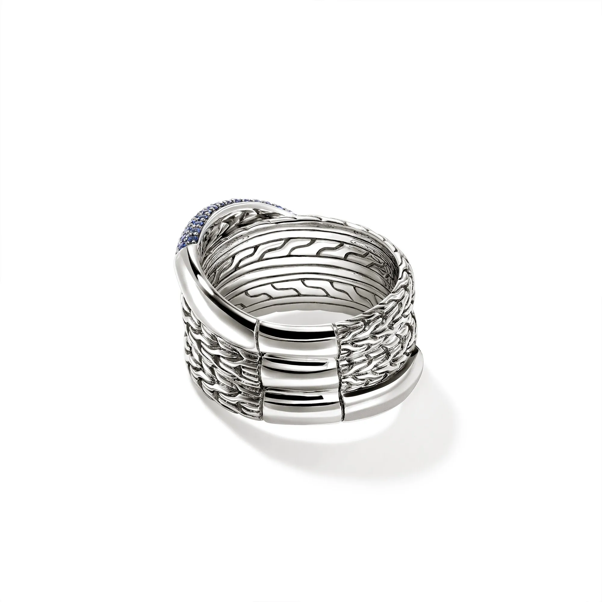 JH Essential Pavé Crossover Ring, Sterling Silver, Gemstones|RBS987164BSP sold by John Hardy product image thumbnail 4