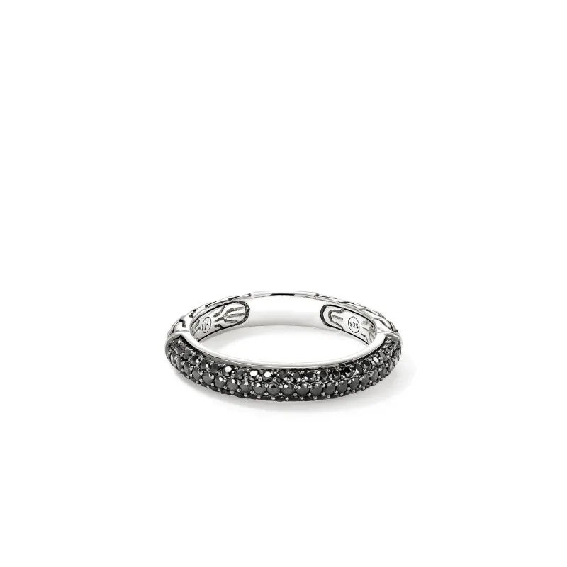 JH Essential Pavé Band Ring, Sterling Silver, Gemstones, 3.5MM|RBS987054BLS sold by John Hardy