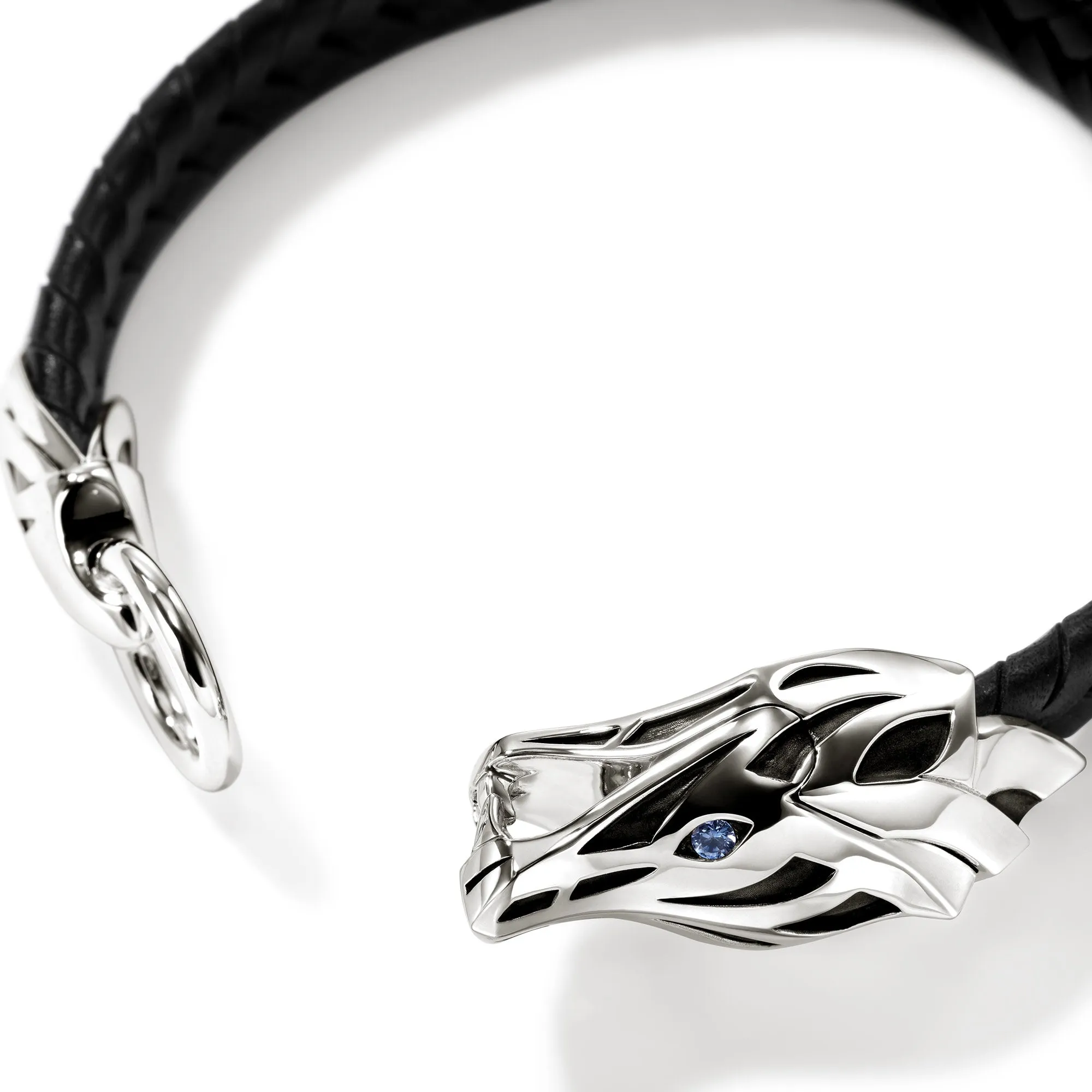 Naga Bracelet, Leather, Sterling Silver, Blue Sapphire, 10MM|BUS603611BSP sold by John Hardy product image thumbnail 2