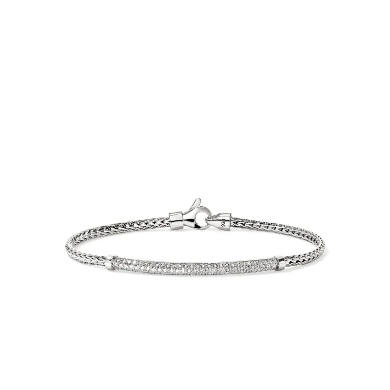 JH Essential Pavé Bracelet, Sterling Silver, Diamonds, 2.5MM|BUP987082DI sold by John Hardy