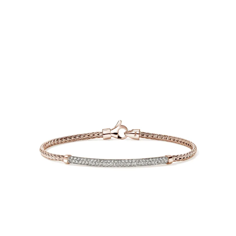 JH Essential Pavé Bracelet, Rose Gold, Diamonds, 2.5MM|BUGGX987082RDI sold by John Hardy