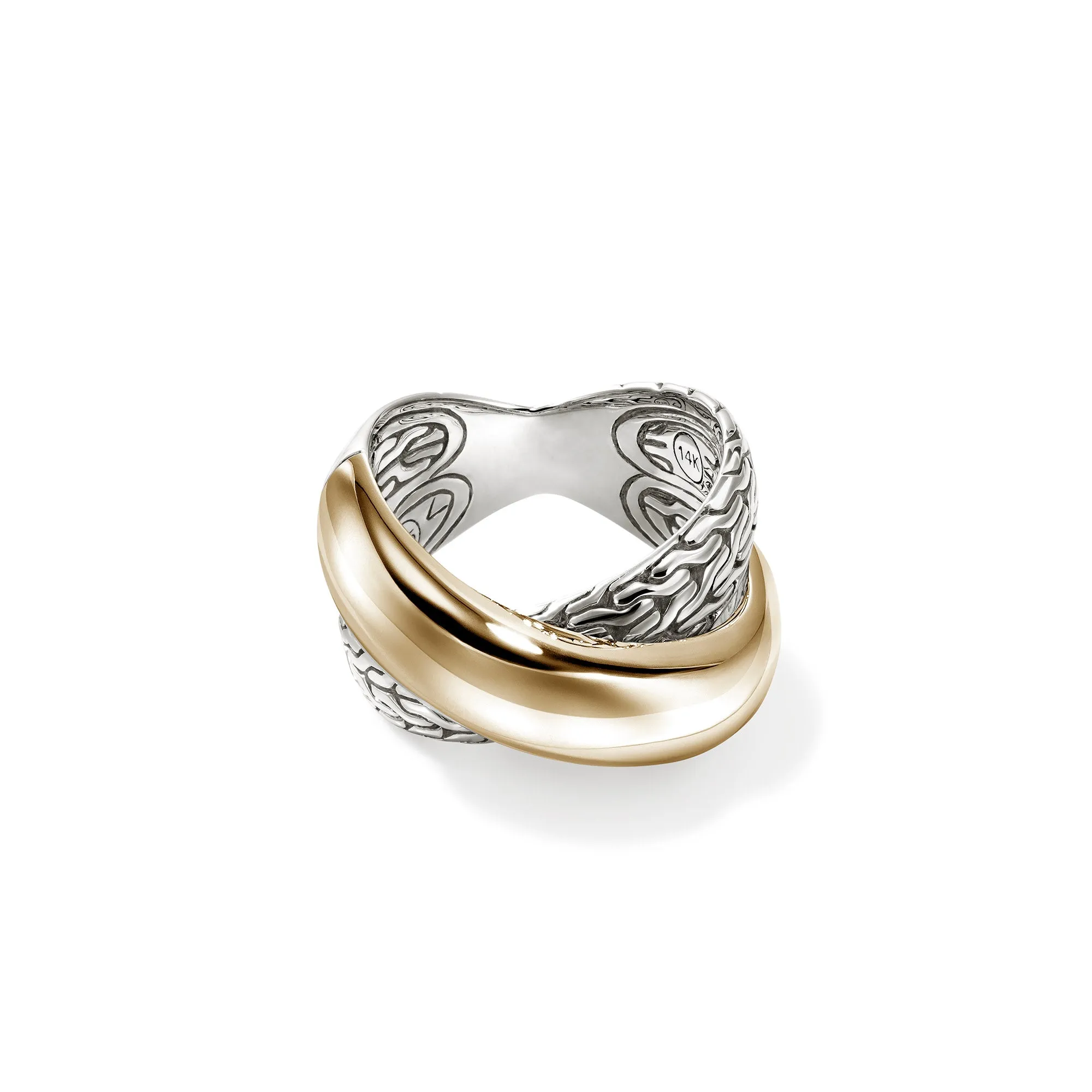 JH Essential Crossover Ring, Gold, Sterling Silver|RZZ98717 sold by John Hardy