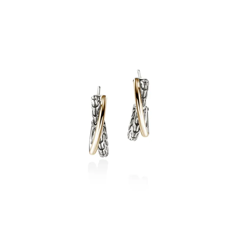 JH Essential Crossover Earring, Gold, Sterling Silver, 20.5MM|EZZ98714 sold by John Hardy