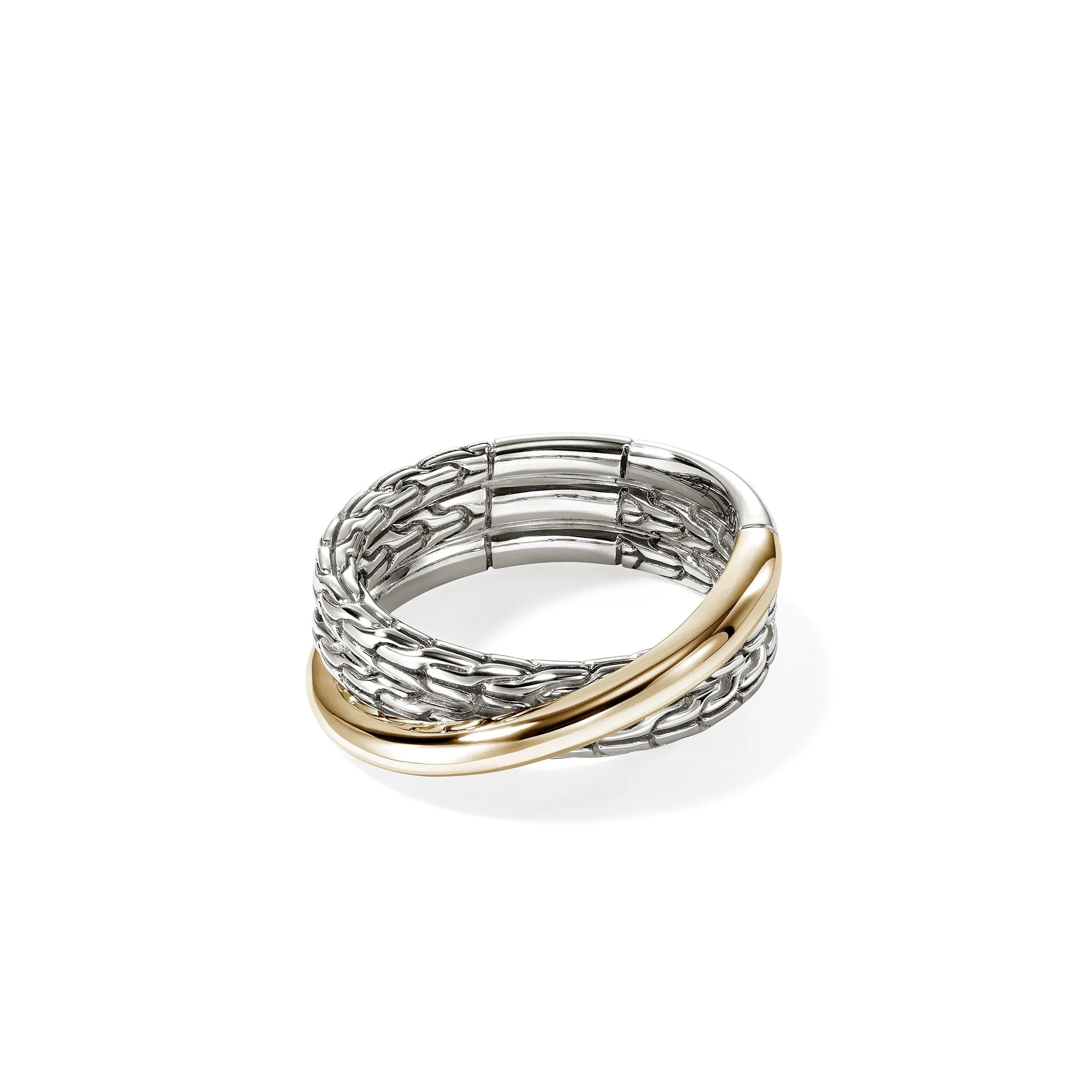 JH Essential Crossover Ring, Gold, Sterling Silver|RZZ98715 sold by John Hardy