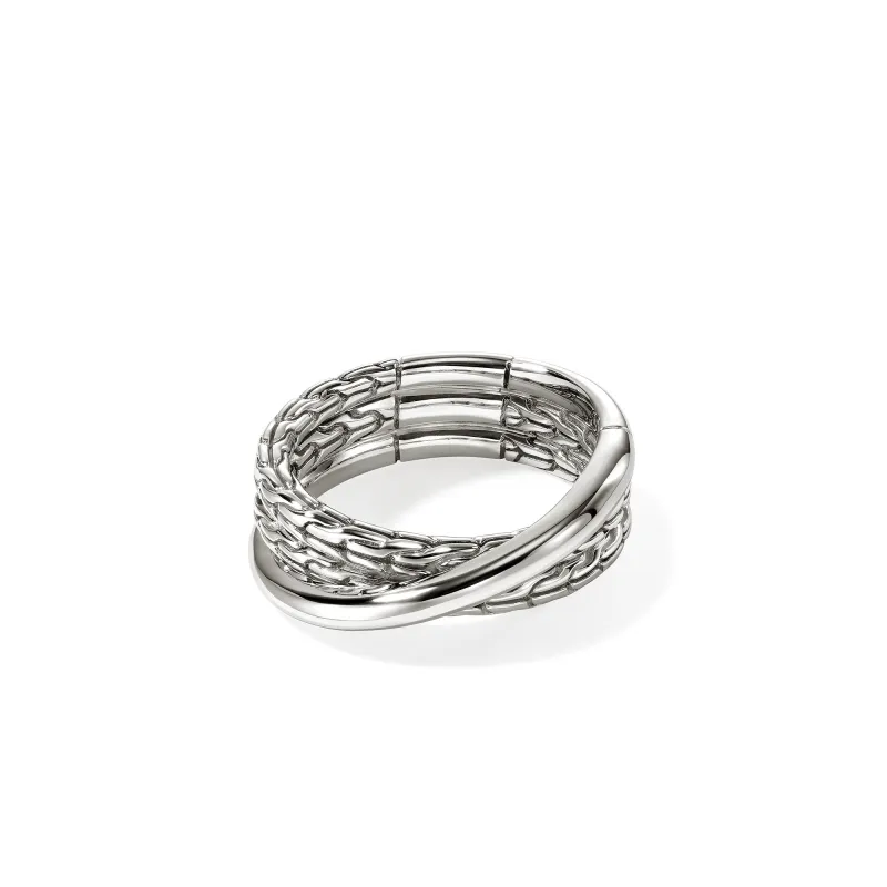 JH Essential Crossover Ring, Sterling Silver|RB98715 sold by John Hardy