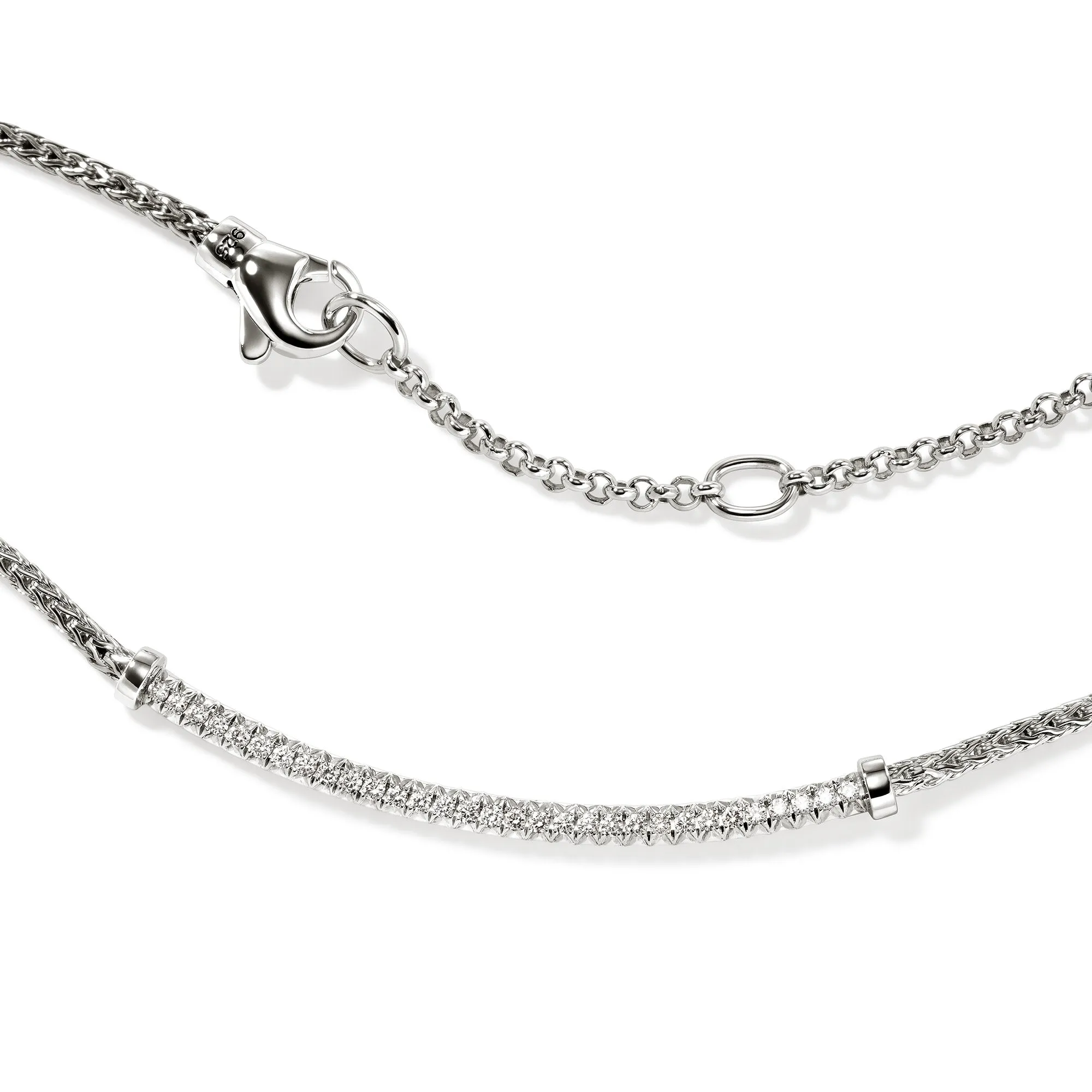JH Essential Pavé Necklace, Sterling Silver, Diamonds, 1.8MM|NBP986972DI sold by John Hardy product image thumbnail 2